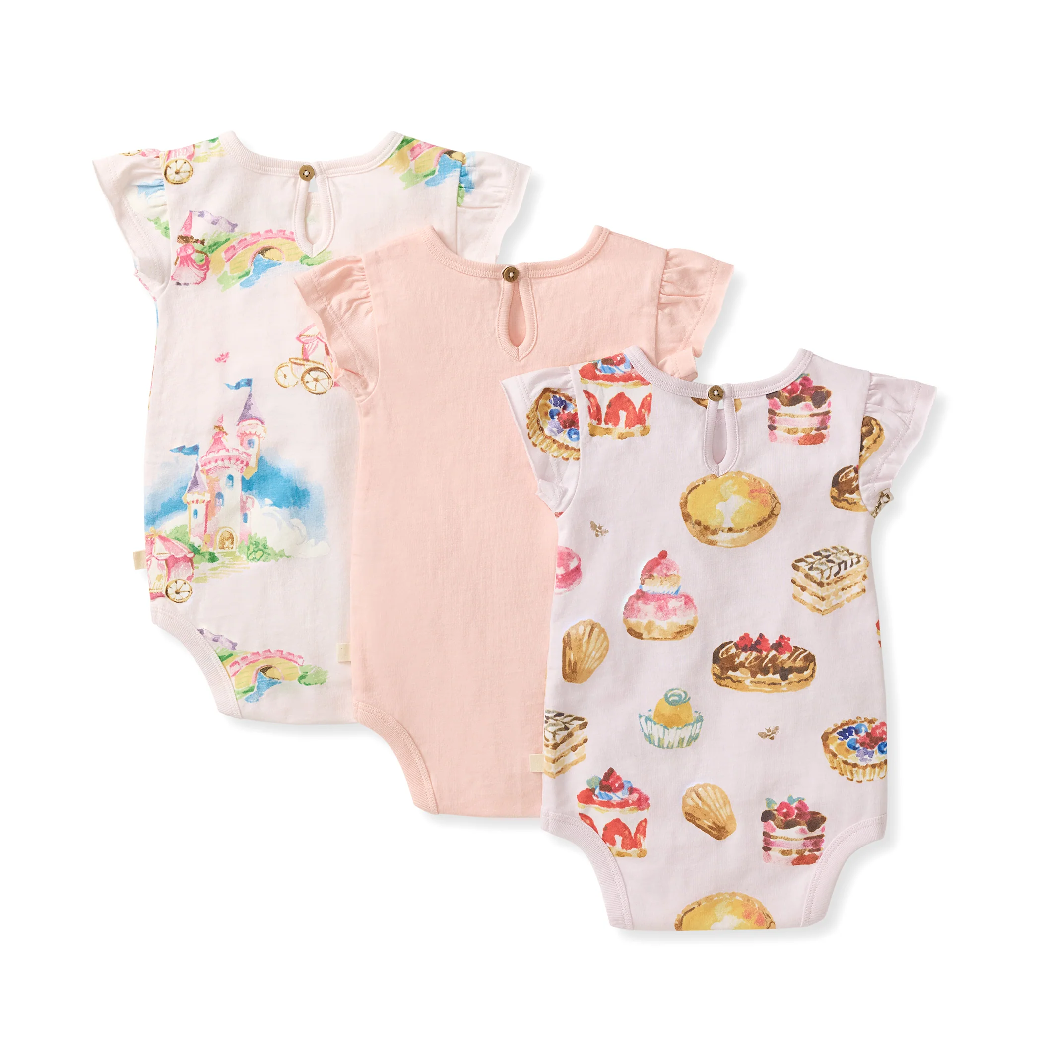3-Pack Pastry Shop & Pretty Princess Baby Girl Bodysuits - Image 4