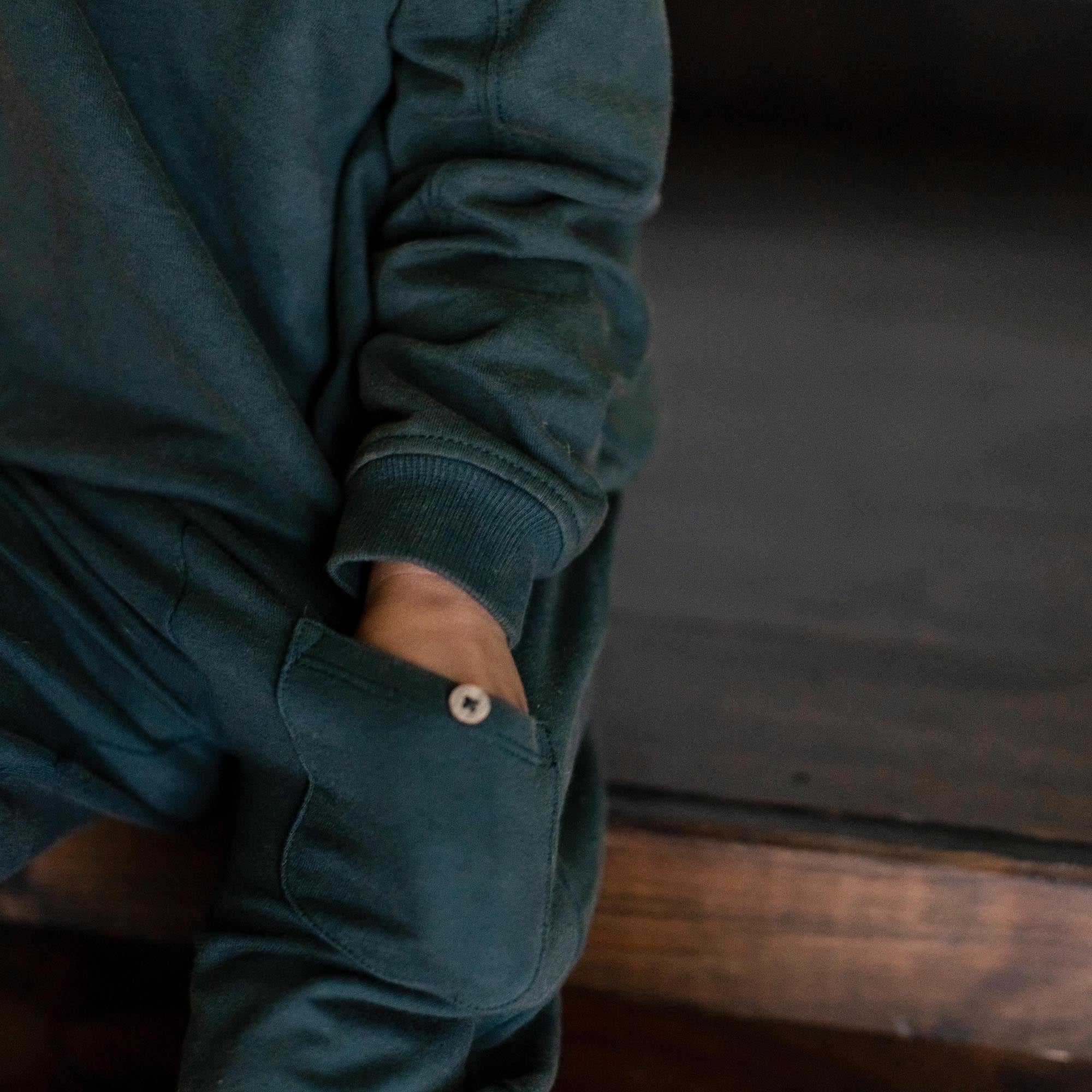 Acid Wash Sweatshirt & Pants Set - Zucchini Green - Image 6