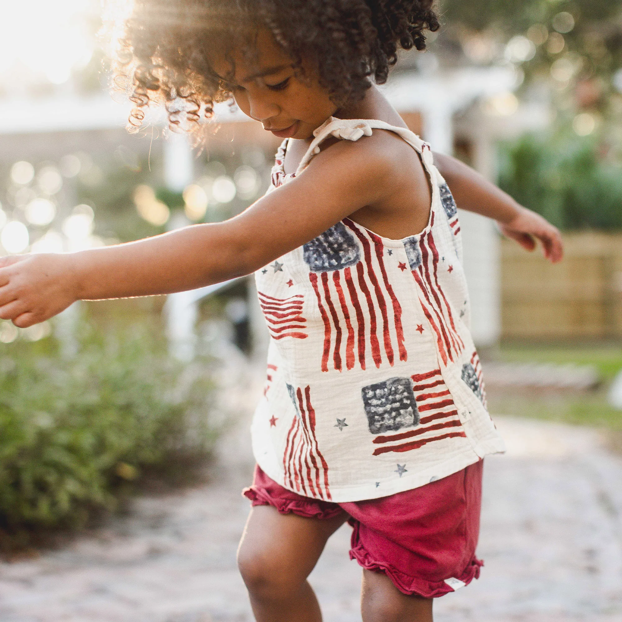 American Flag Girl Tank & Shorts Set - Image 6