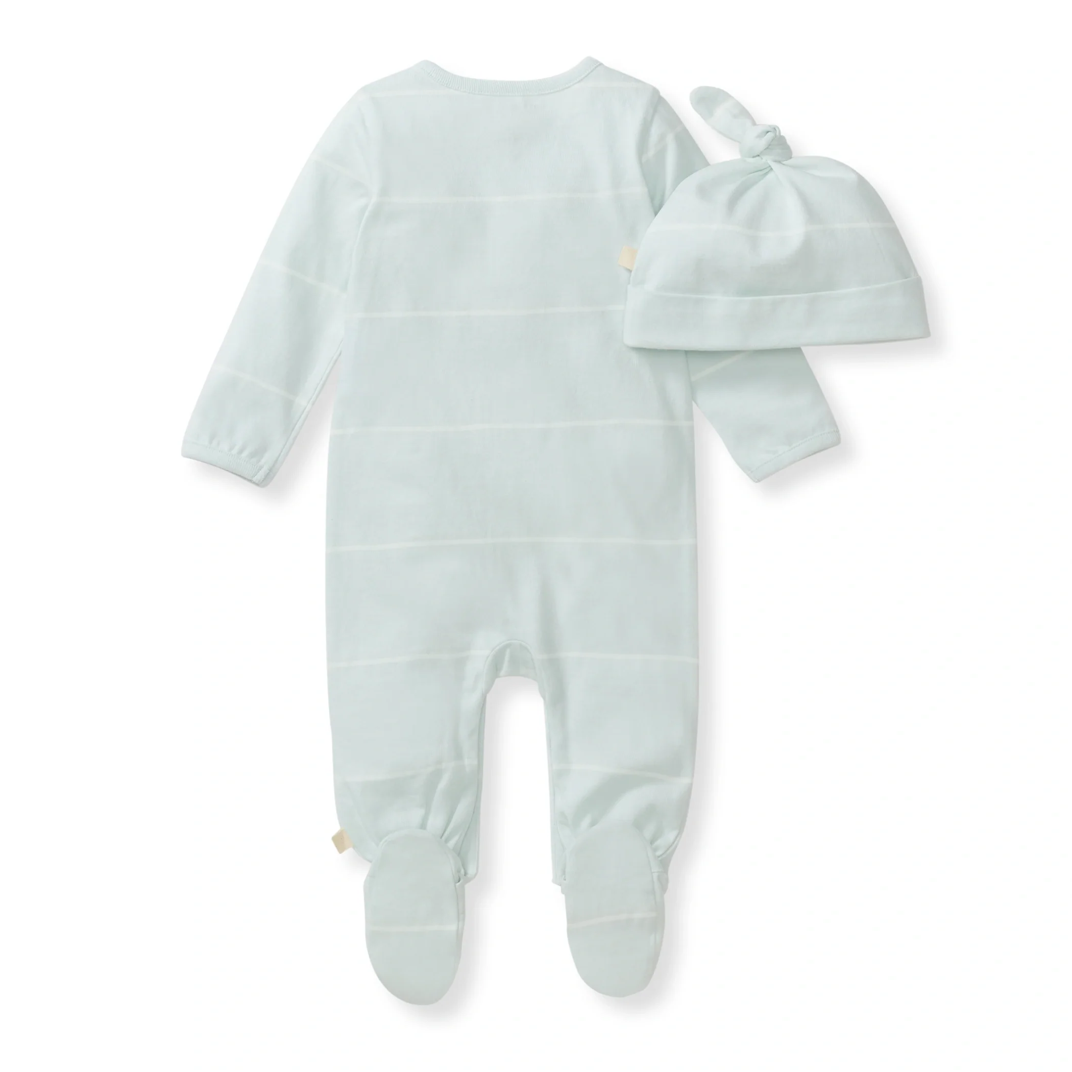 Baby Boy Blue Stripe Jumpsuit & Hat Set - Image 3