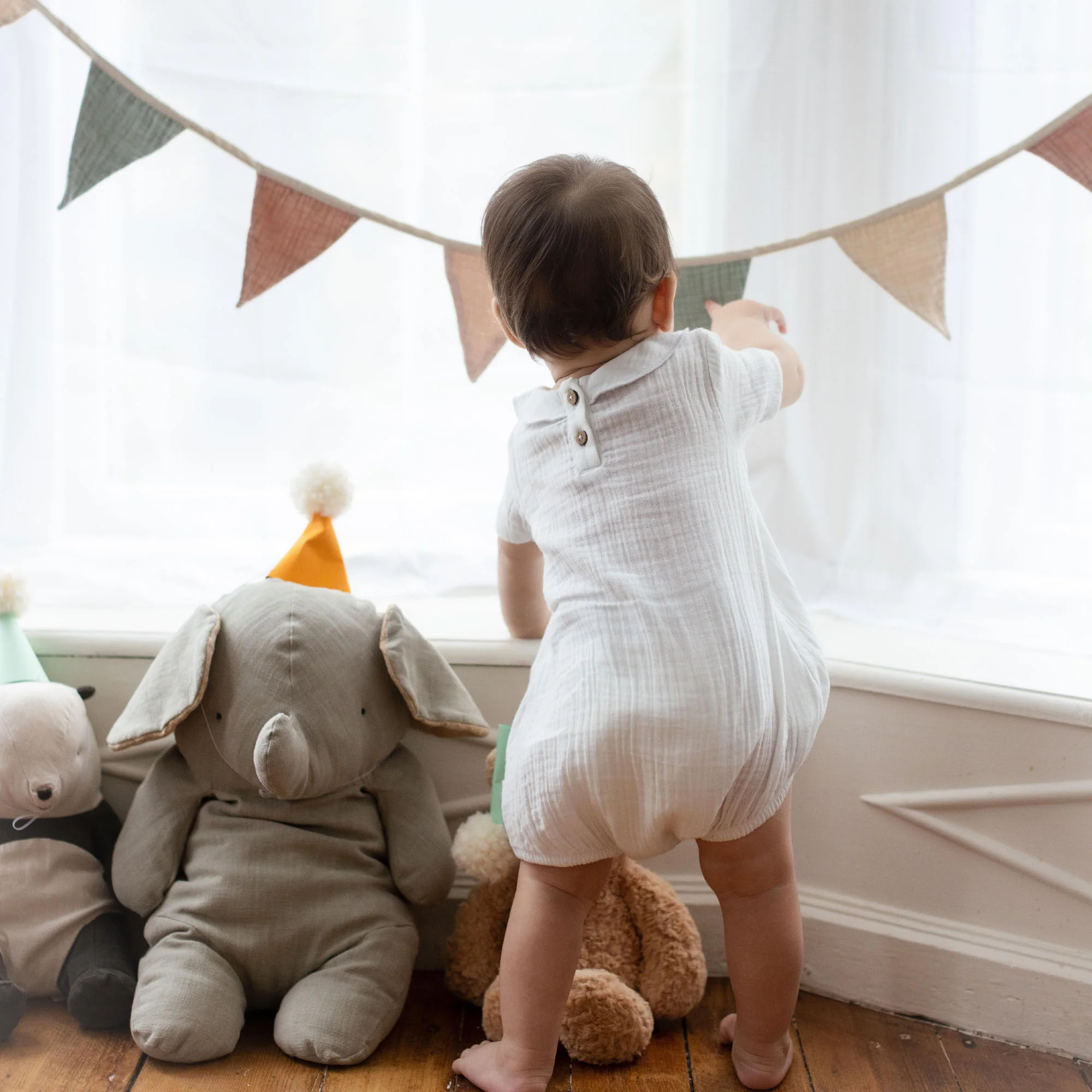 Baby Boy Classic Gauze Bubble Romper - Image 5