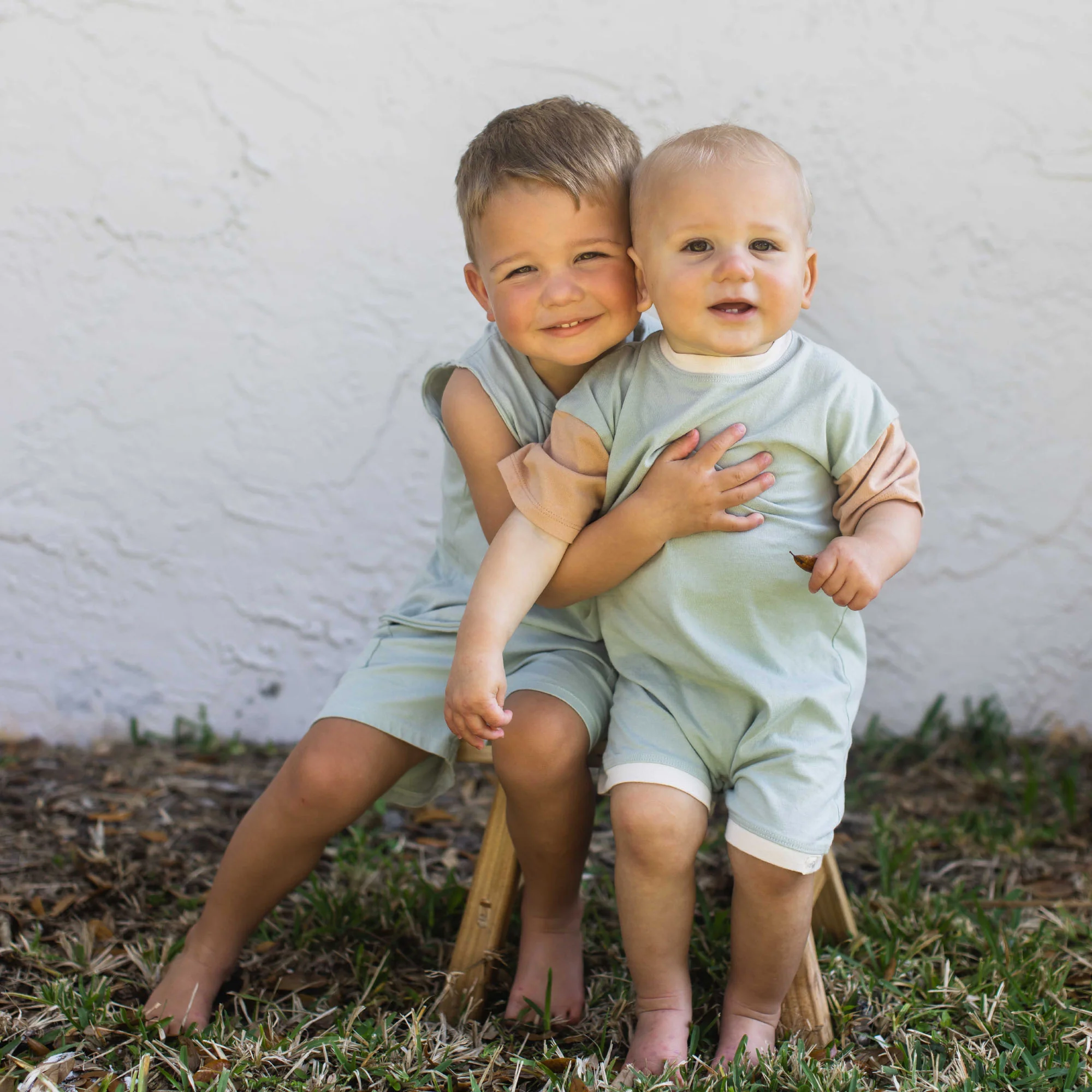 Basic Stripe Baby Boy Romper Set 2-Pack - Sweet Maple - Image 2
