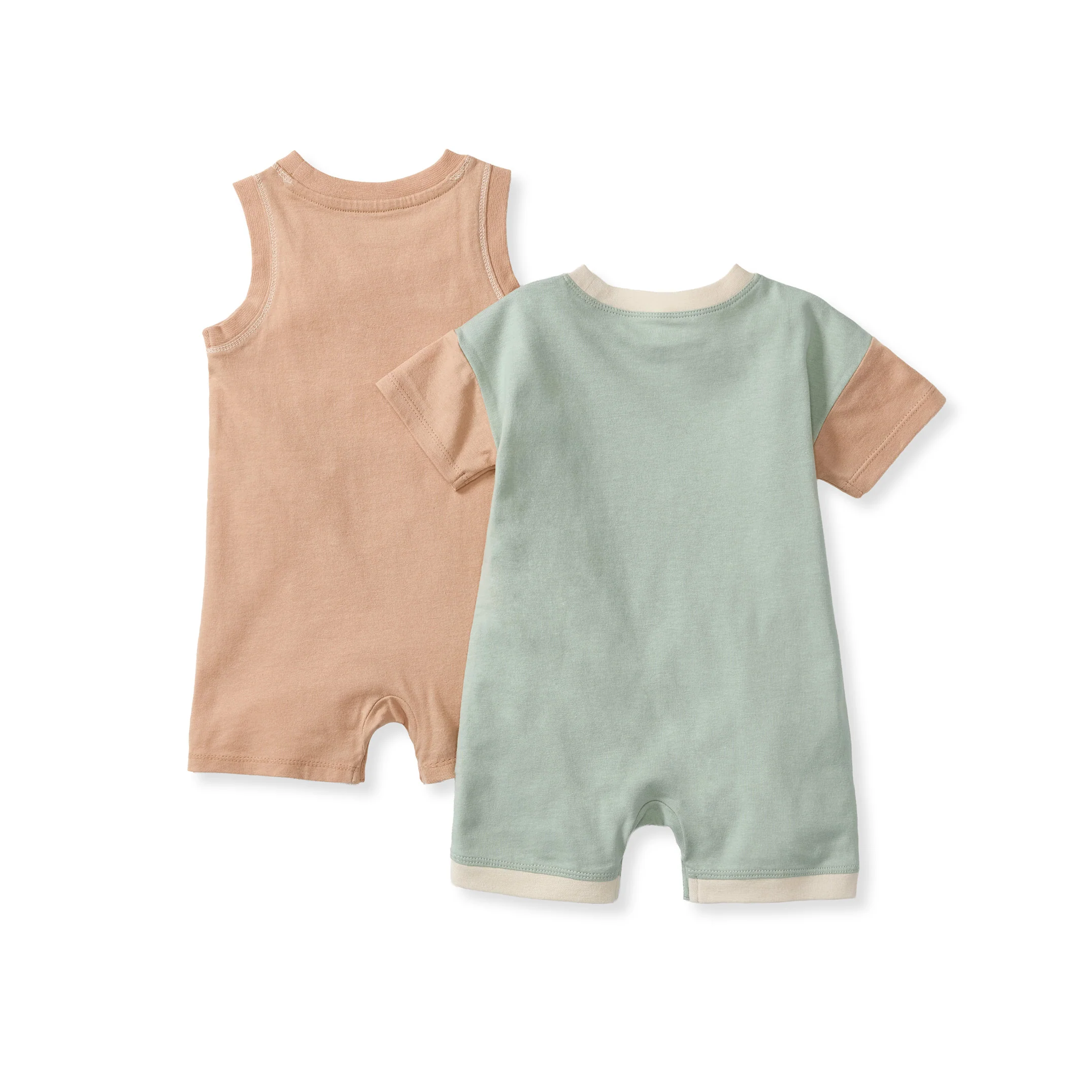 Basic Stripe Baby Boy Romper Set 2-Pack - Sweet Maple - Image 4