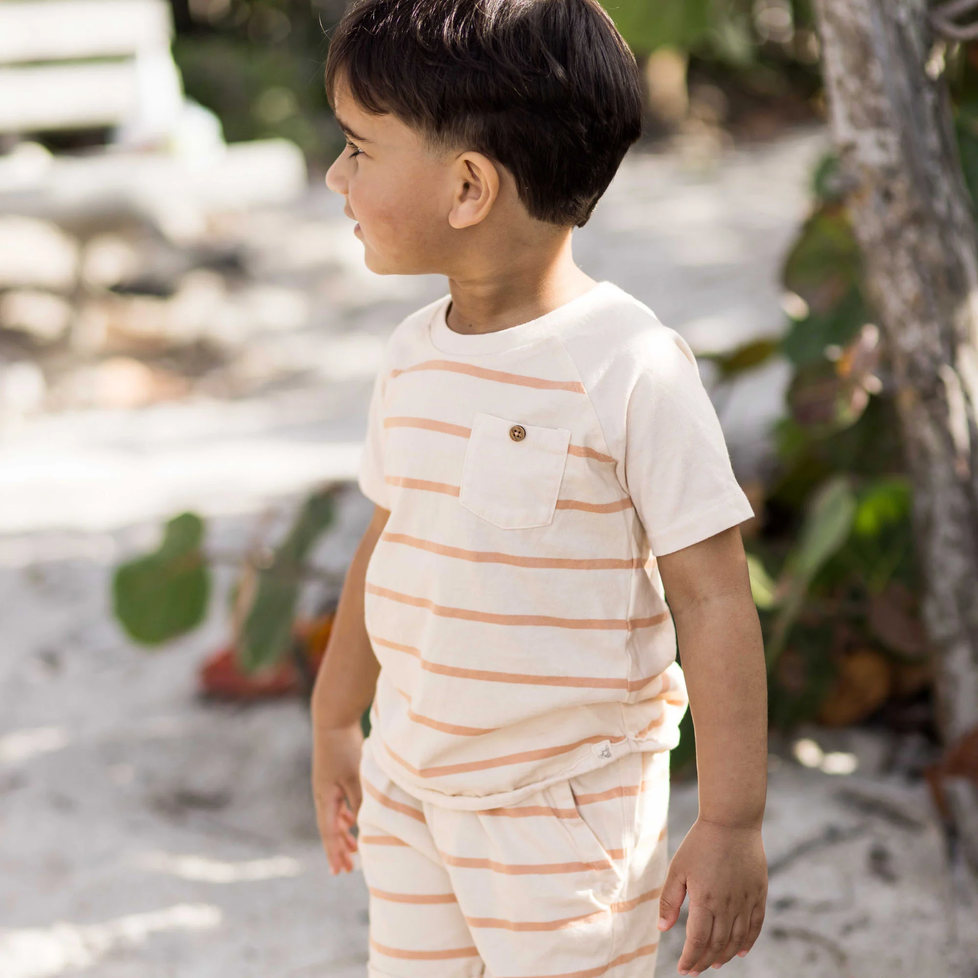 Basic Stripe Boy Tee & Shorts Set - Image 5