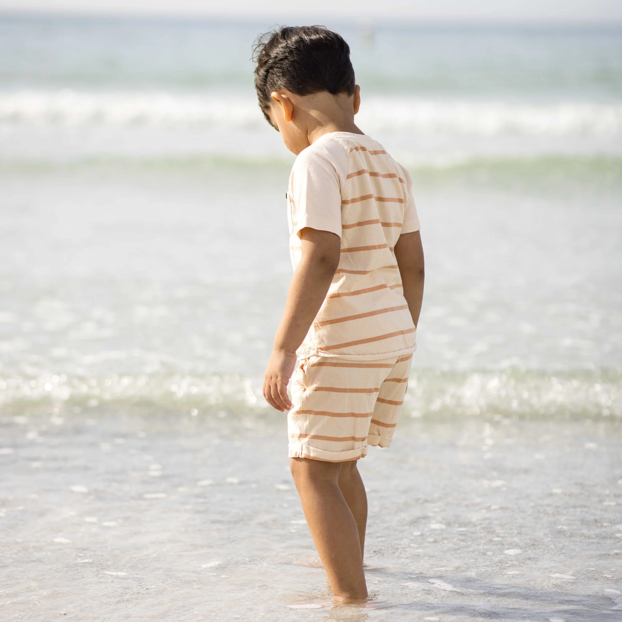 Basic Stripe Boy Tee & Shorts Set - Image 6
