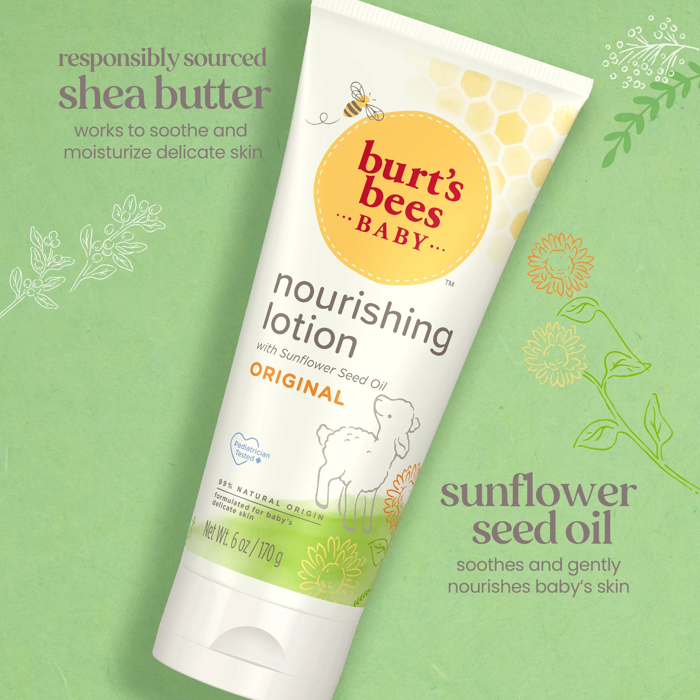 Burt's Bees Baby Nourishing Lotion - Original - Image 5