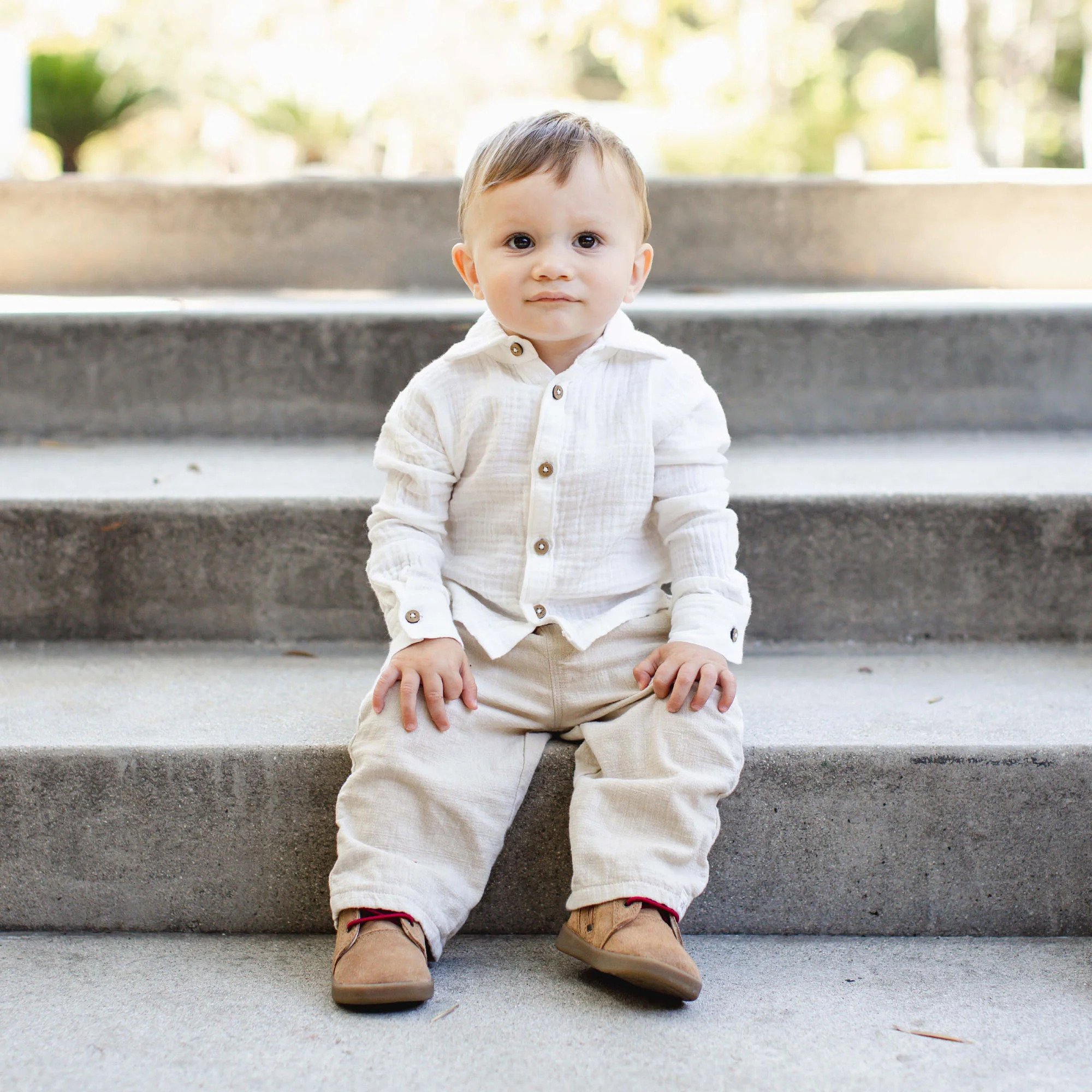 Button Down Boy Shirt & Pants Set - Image 7