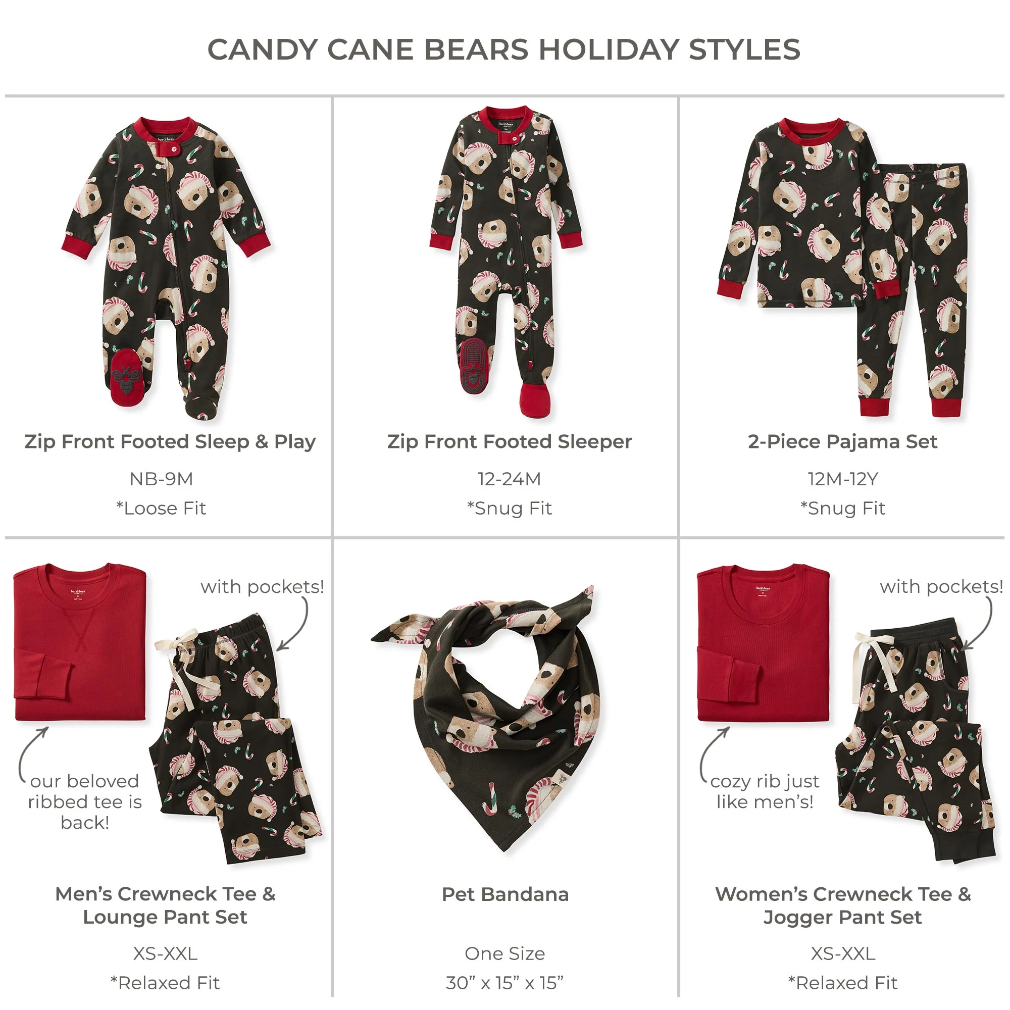 Candy Cane Bears Matching Family Pajamas - Image 7
