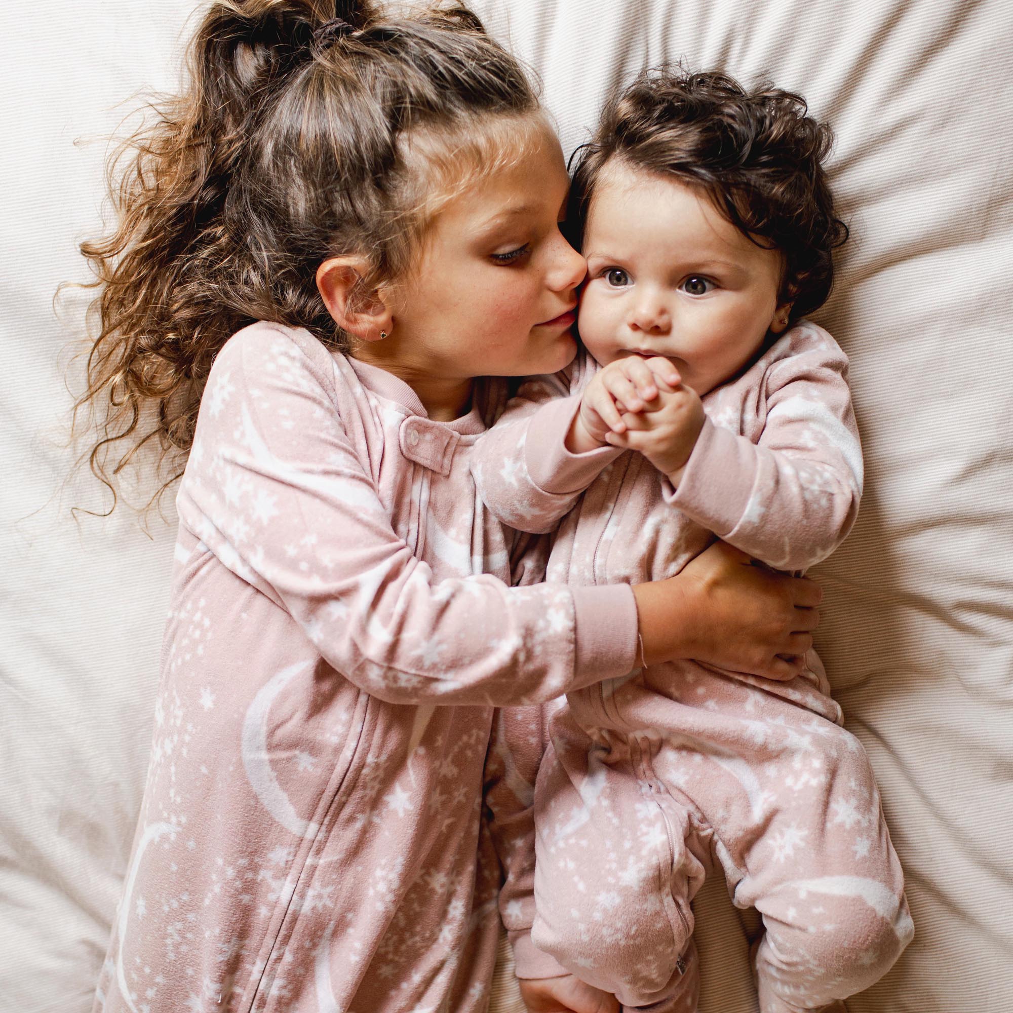 Celestial Moon polarbee™ Repreve® Microfleece Pajamas - Organic Rose - Image 10