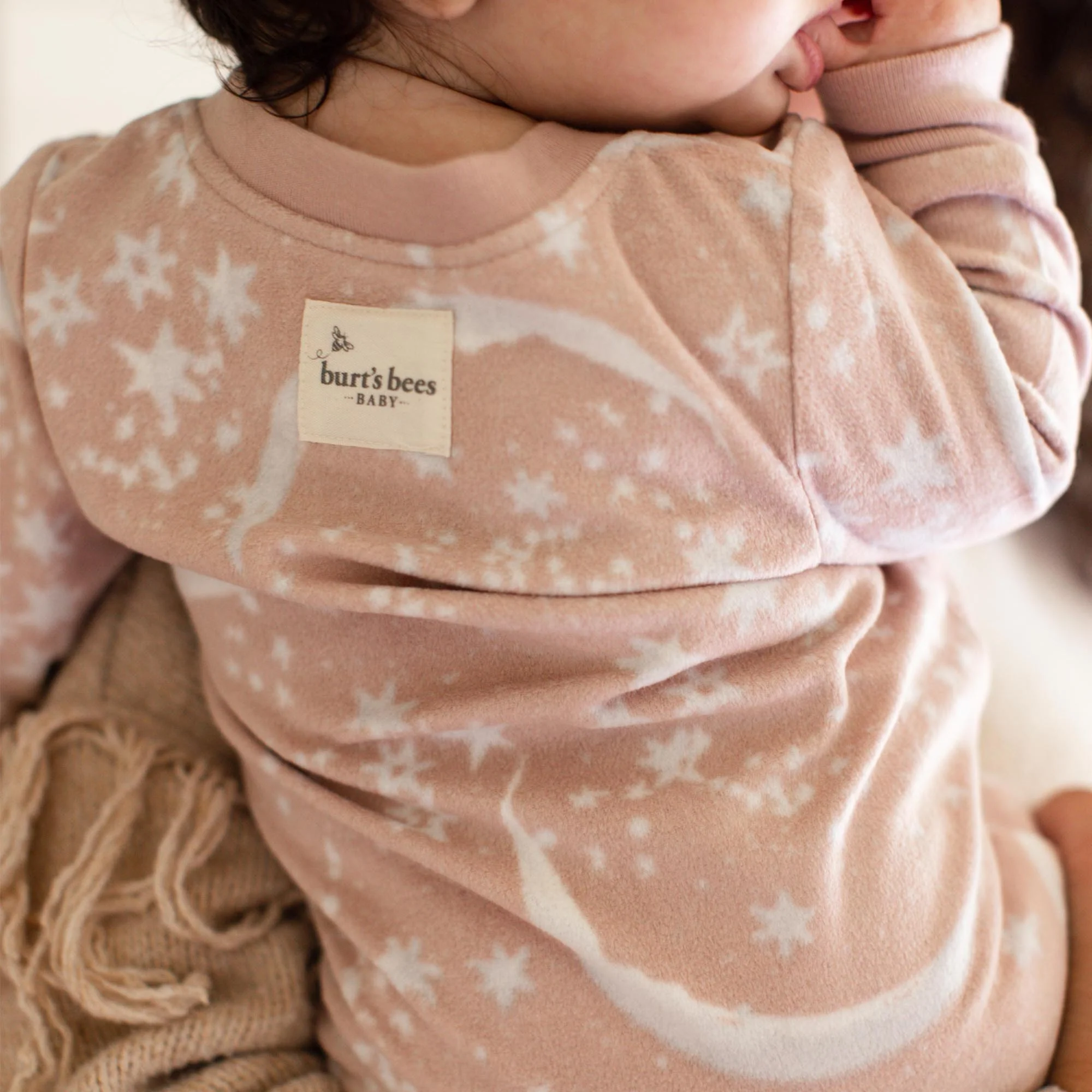 Celestial Moon polarbee™ Repreve® Microfleece Pajamas - Organic Rose - Image 5
