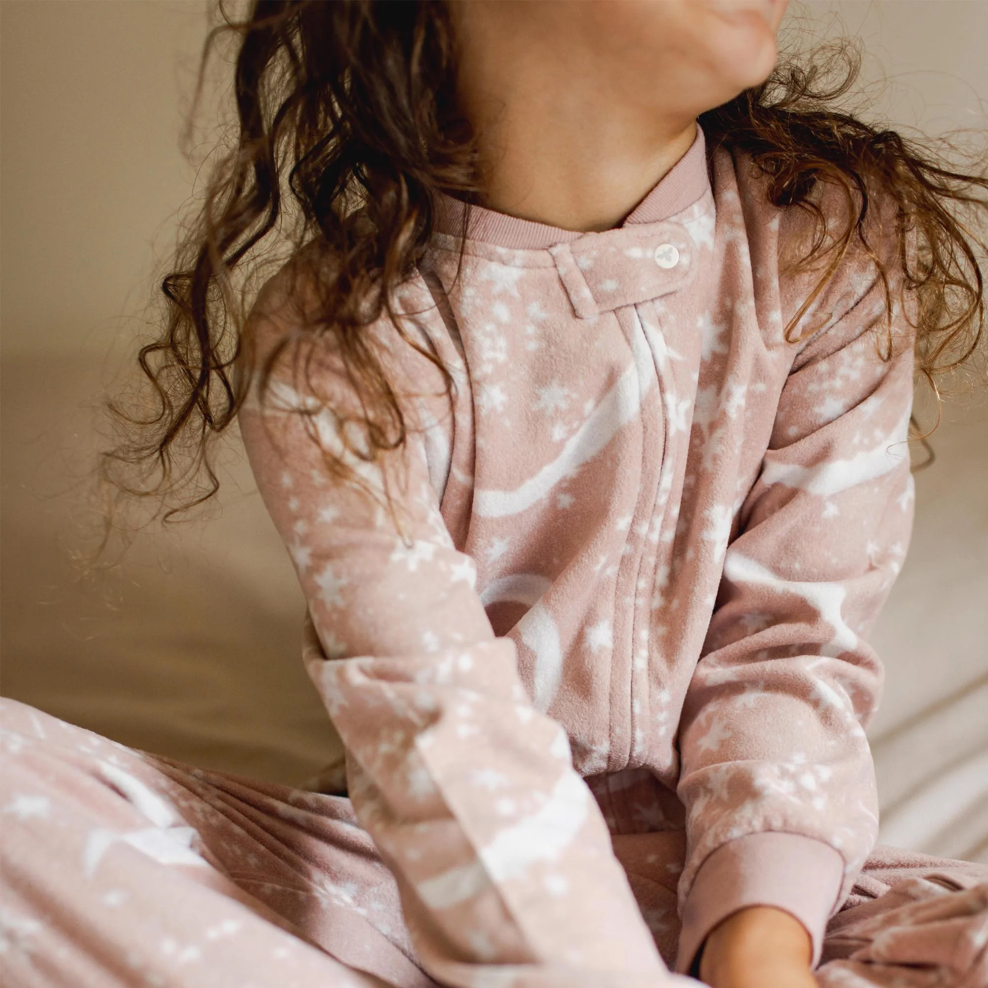 Celestial Moon polarbee™ Repreve® Microfleece Pajamas - Organic Rose - Image 7