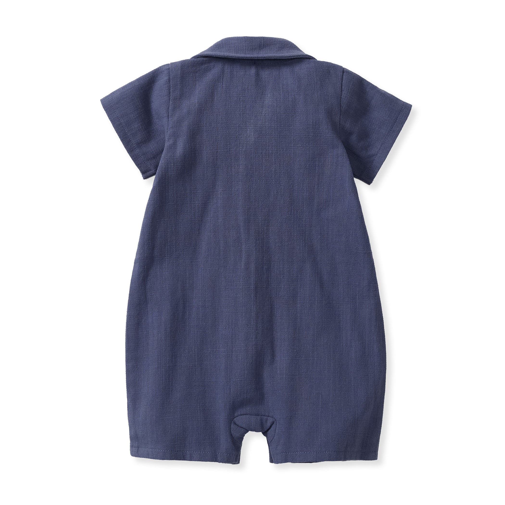 Check Gauze Baby Boy Romper - Image 3