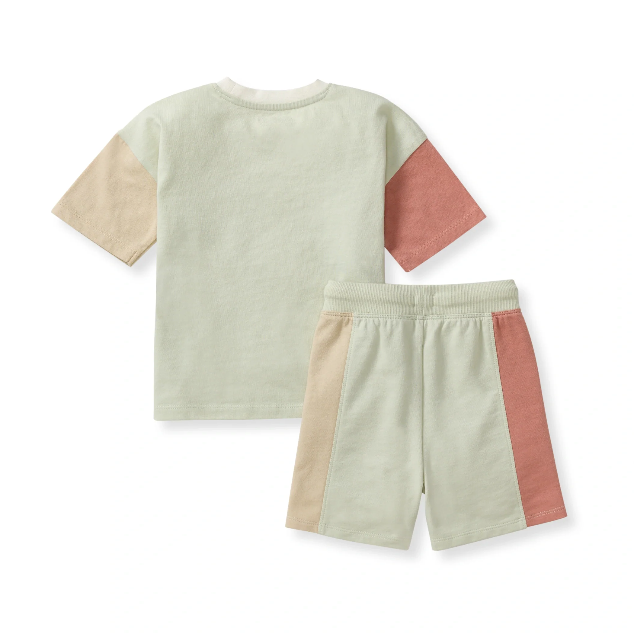 Color Blocked Boy Tee & Shorts Set - Image 3