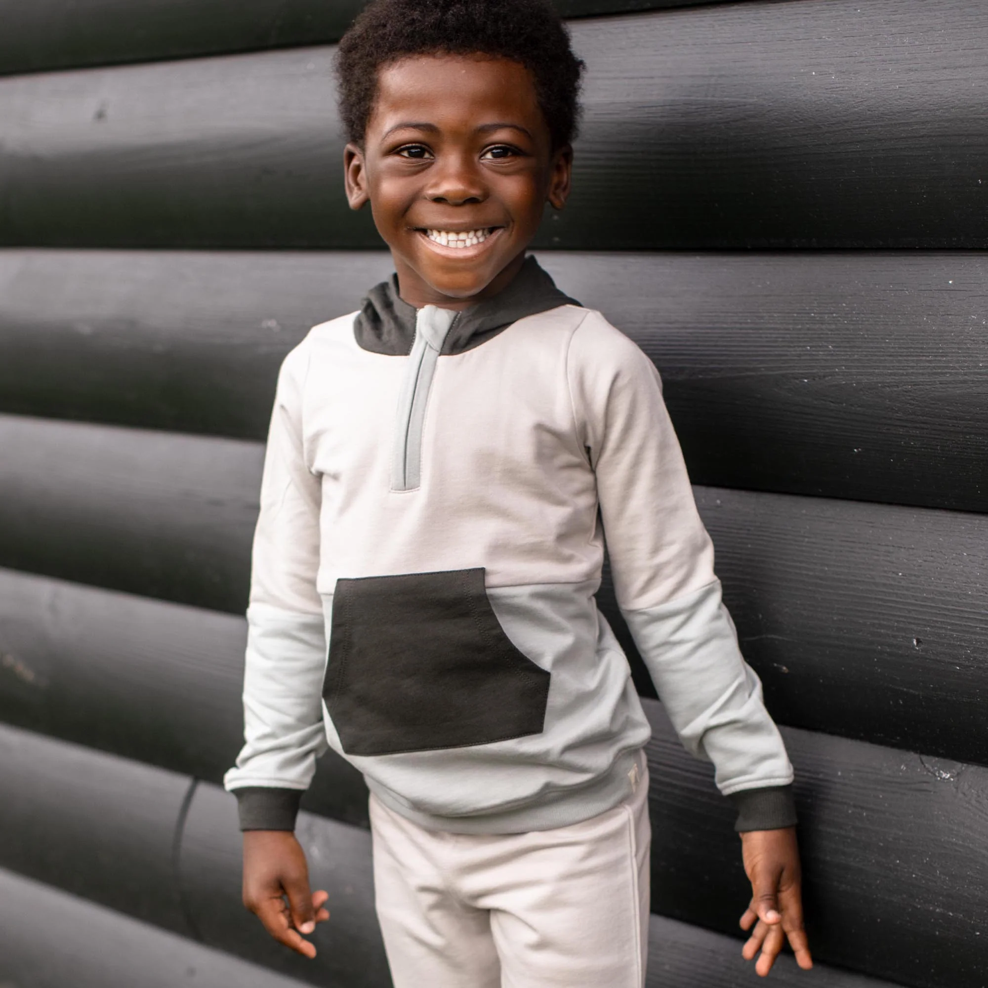 Color Blocked Sweatshirt & Pants Set - Bobcat - Image 2