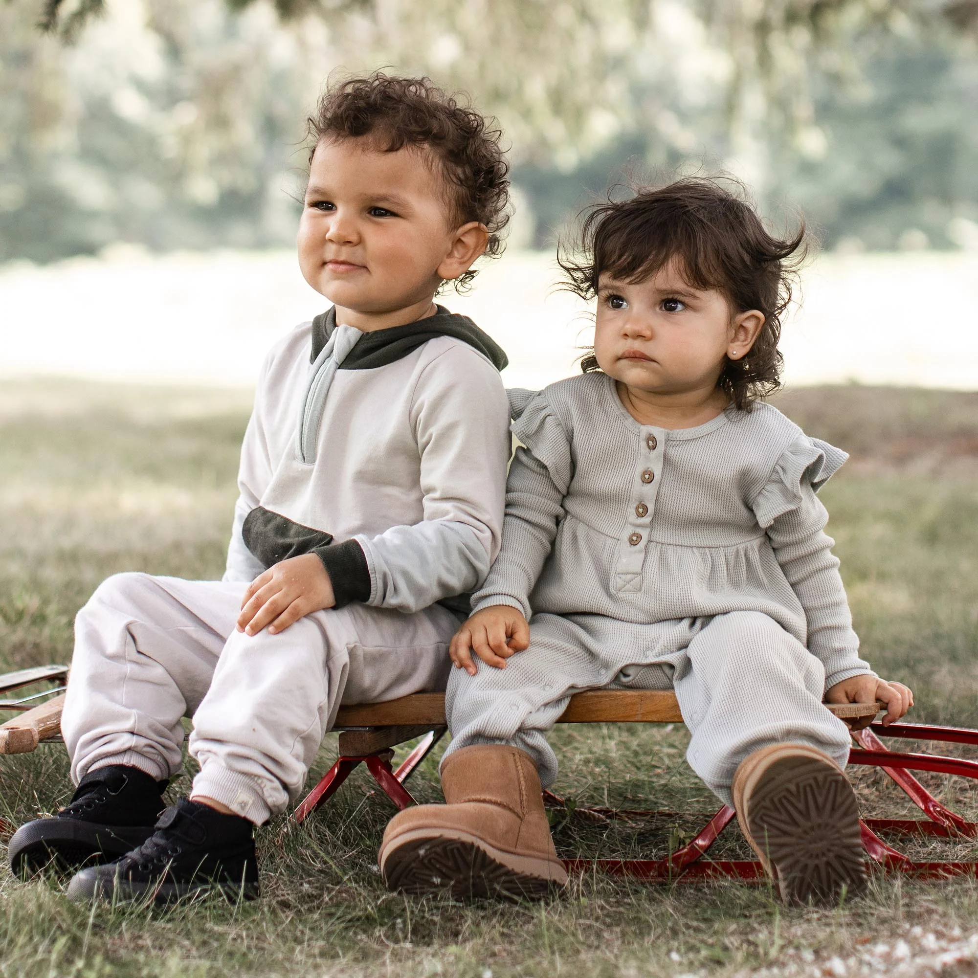Color Blocked Sweatshirt & Pants Set - Bobcat - Image 9