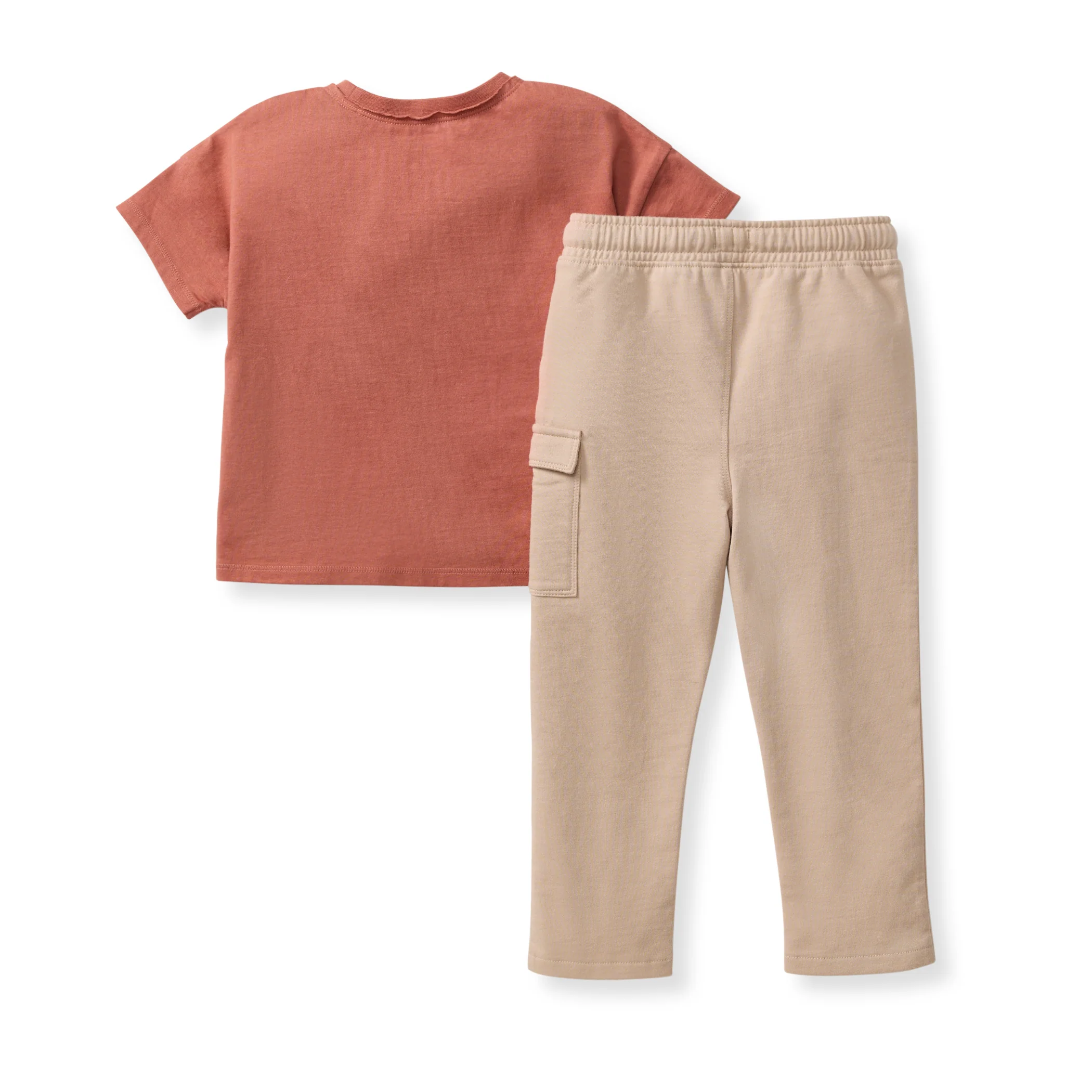 Drop Shoulder Organic Boy Tee & Pants Set - Cedar - Image 3