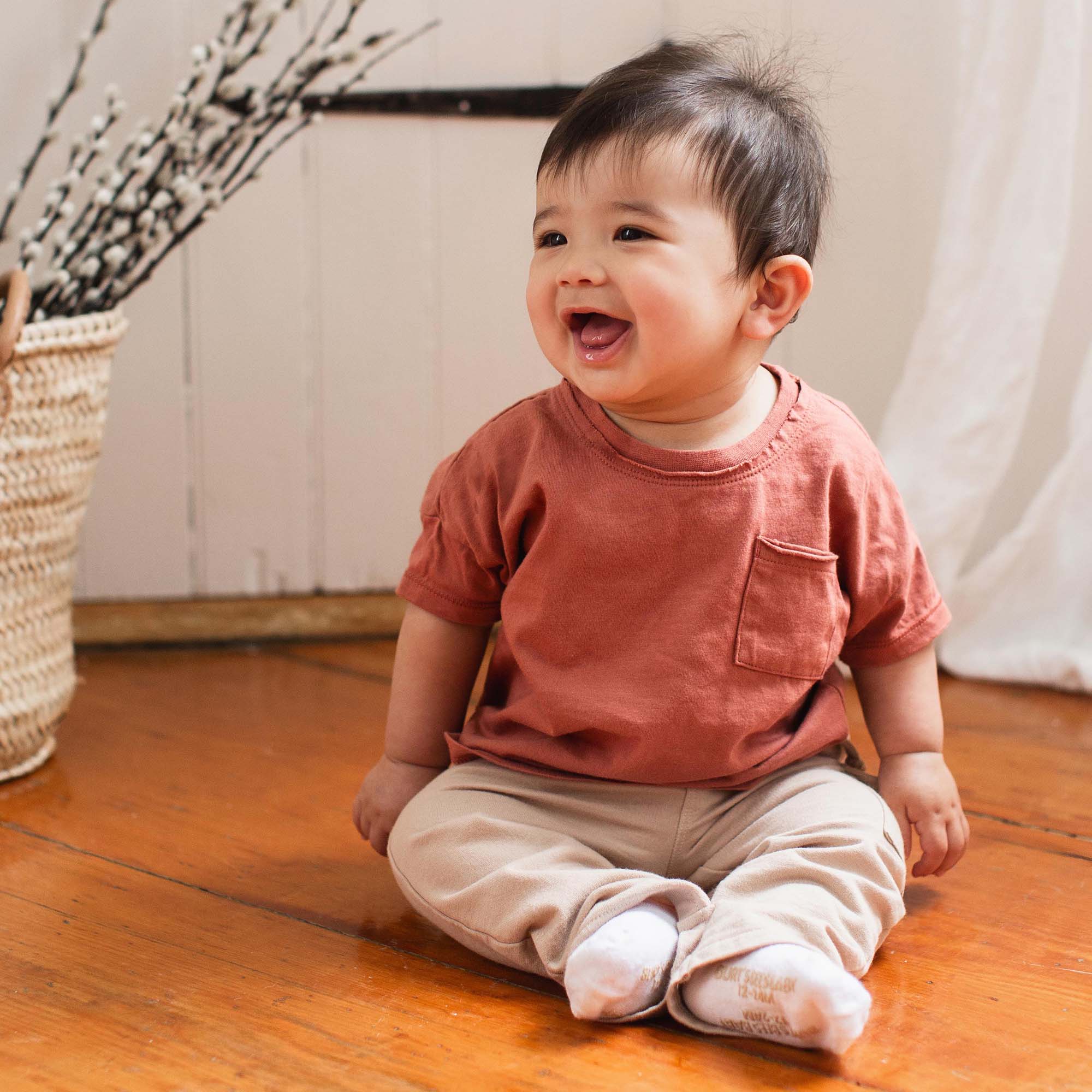 Drop Shoulder Organic Boy Tee & Pants Set - Cedar - Image 5