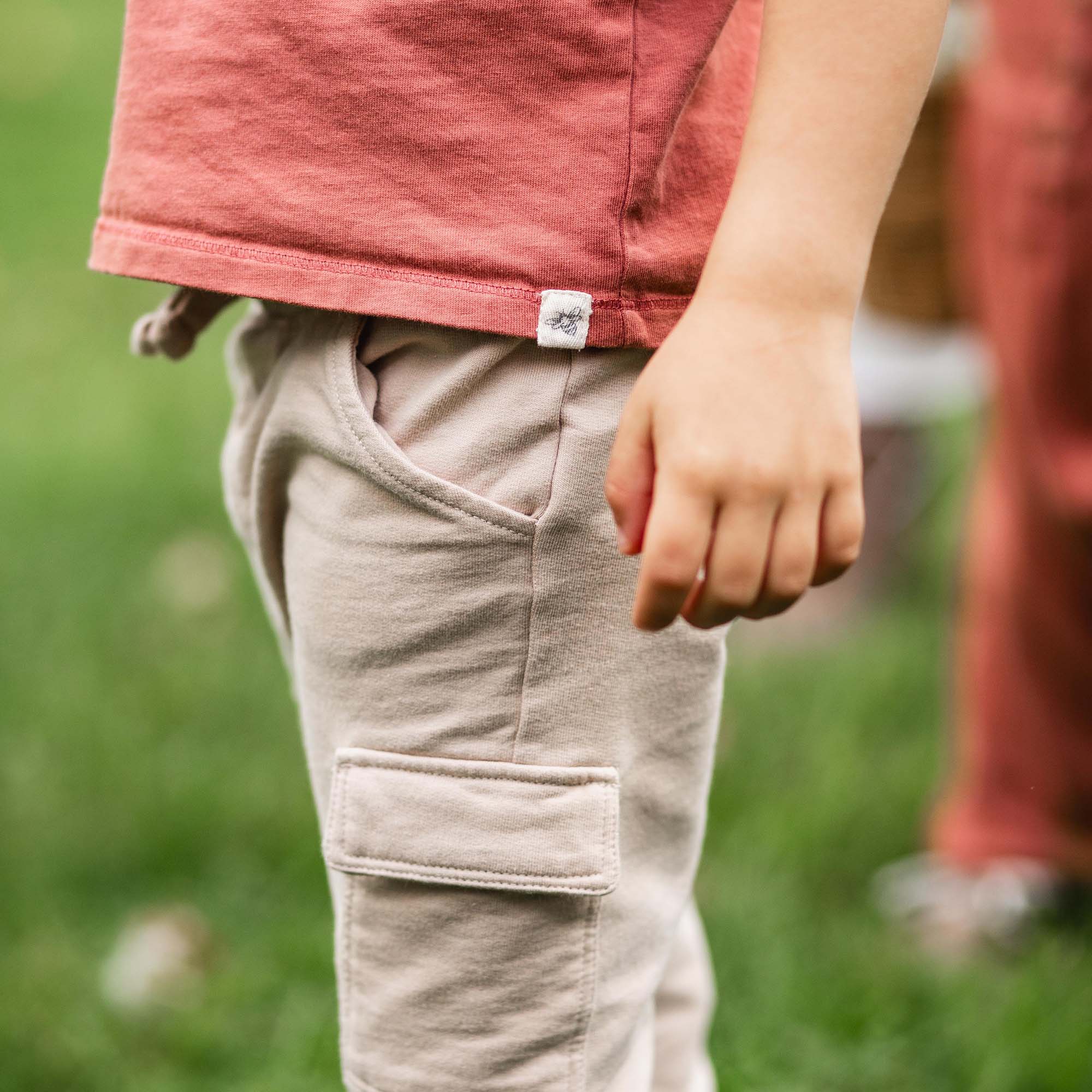Drop Shoulder Organic Boy Tee & Pants Set - Cedar - Image 7