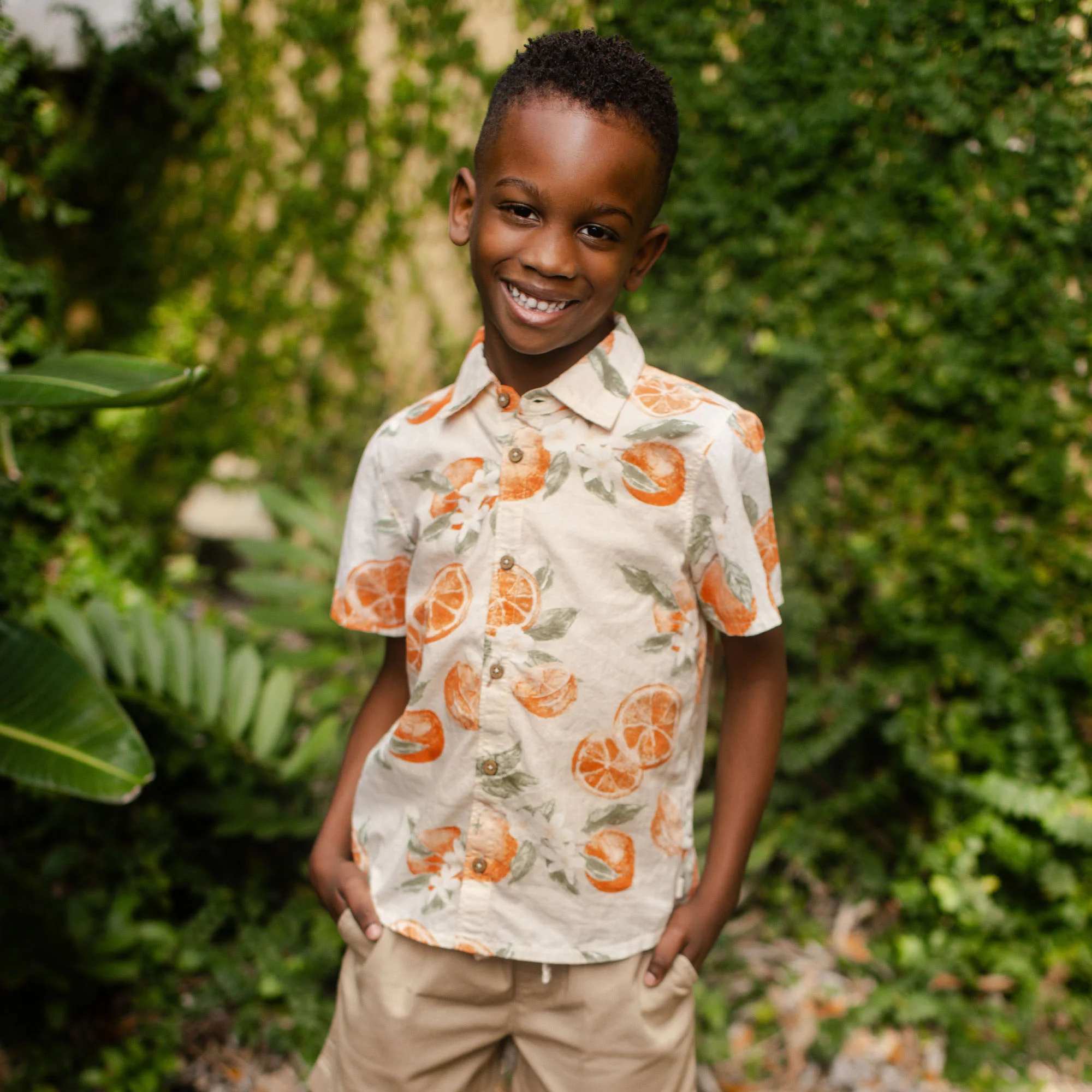 Dubrovnik Oranges Matching Kids Button Down Shirt - Image 6