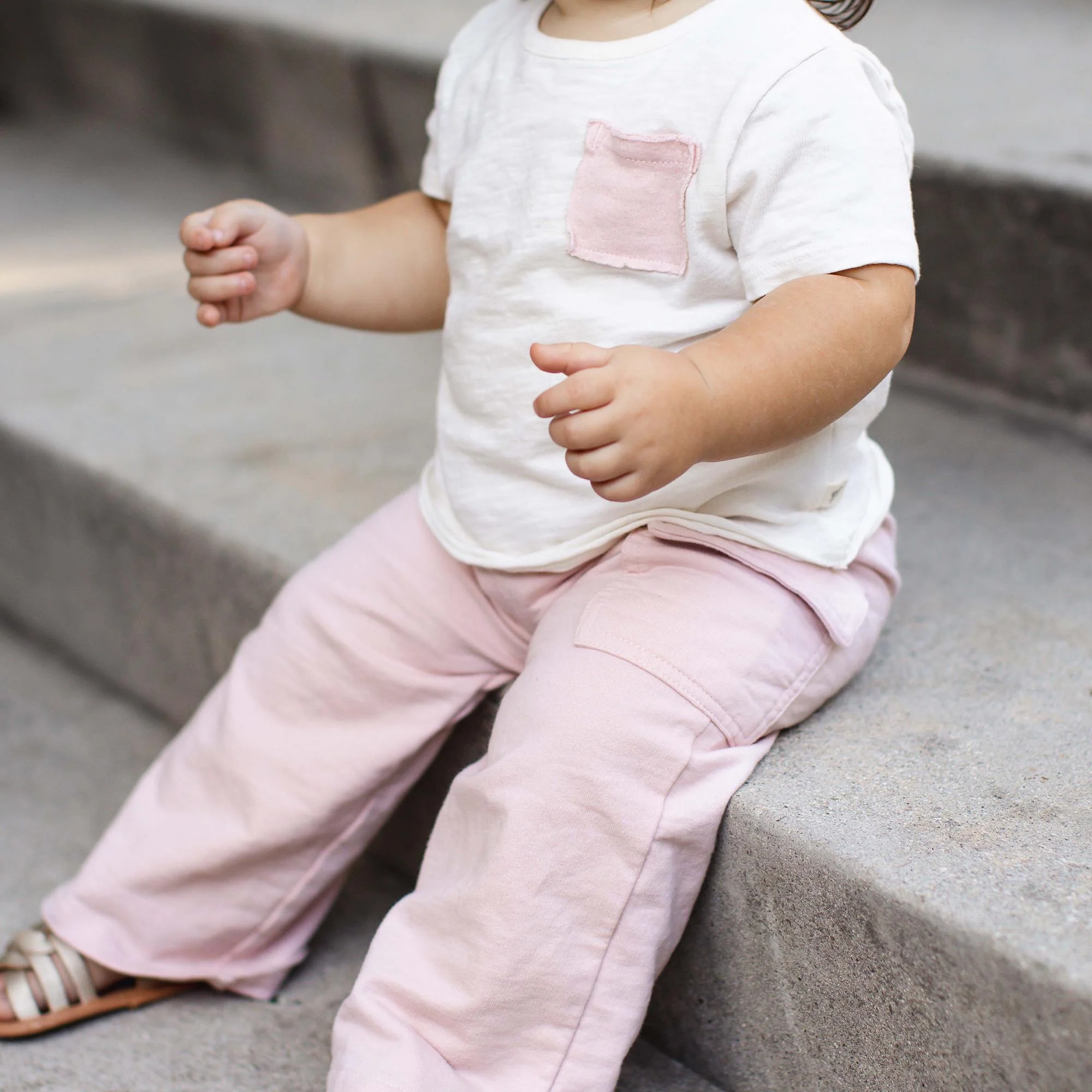 Girl Slub Pocket Tee & Pants Set - Image 5