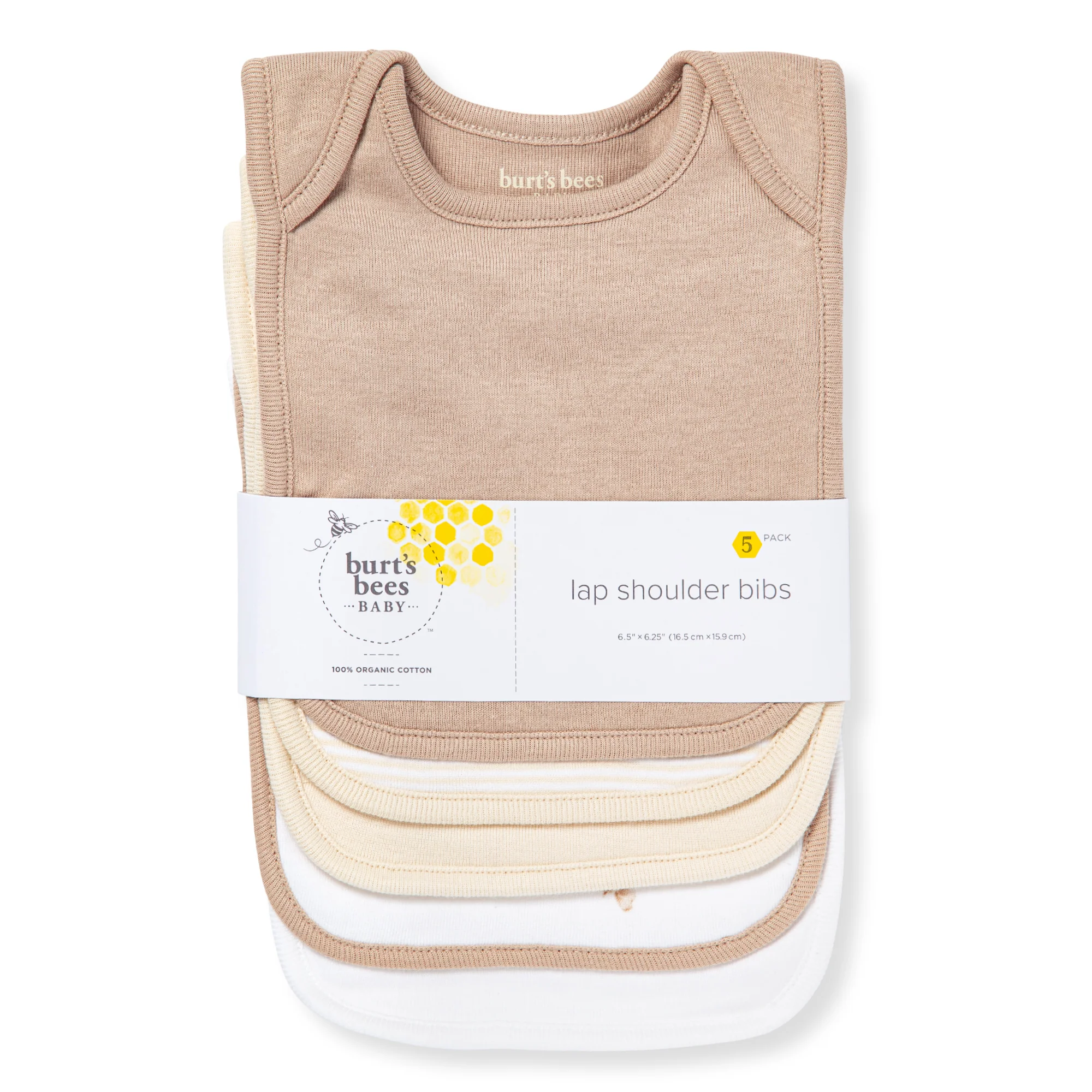 Golden Bee Organic Cotton Baby Bibs 5 Pack - Image 3