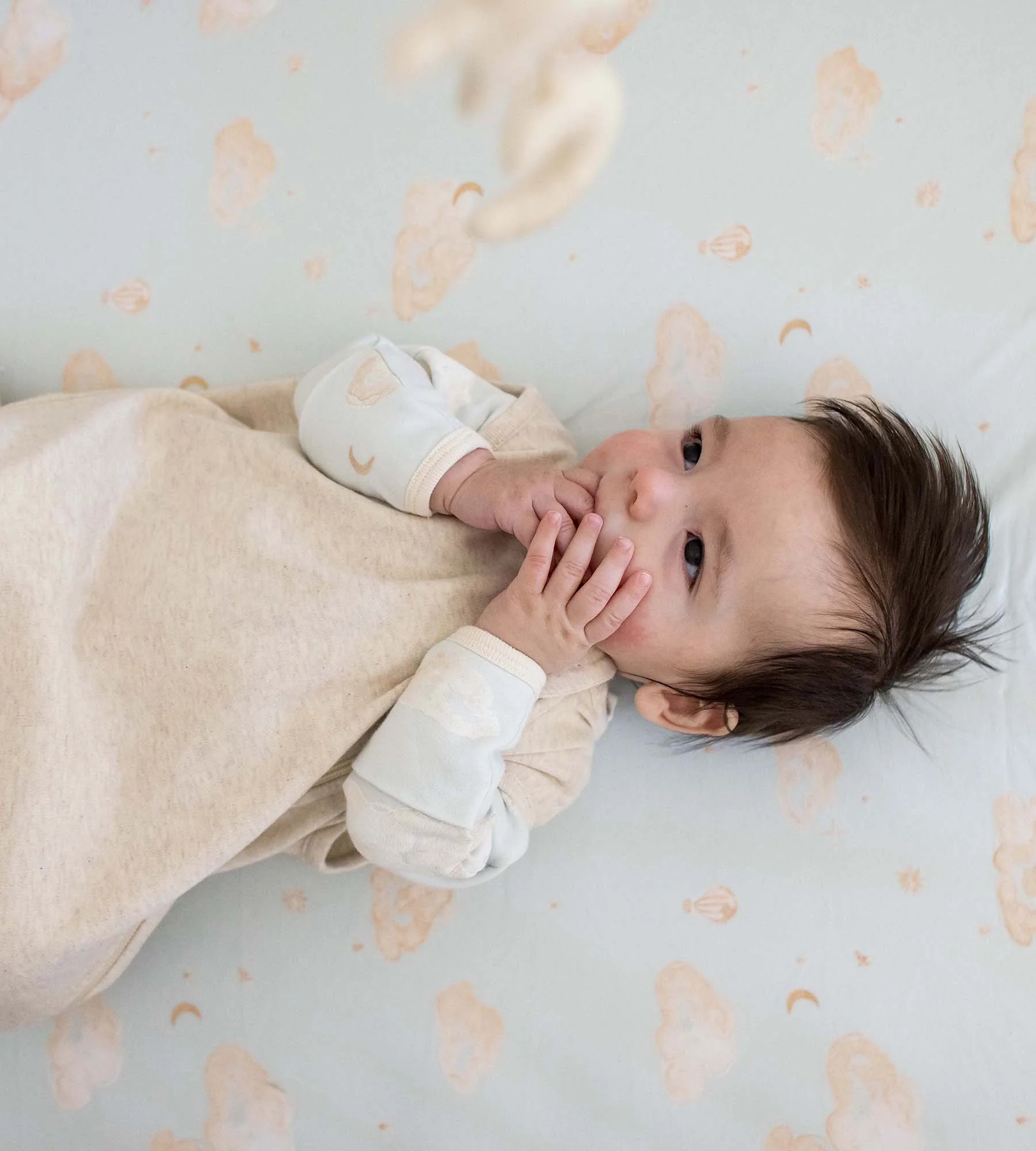 Good Night Sky Organic Cotton Crib Sheets Set of 2 - Ice Flow - Image 4