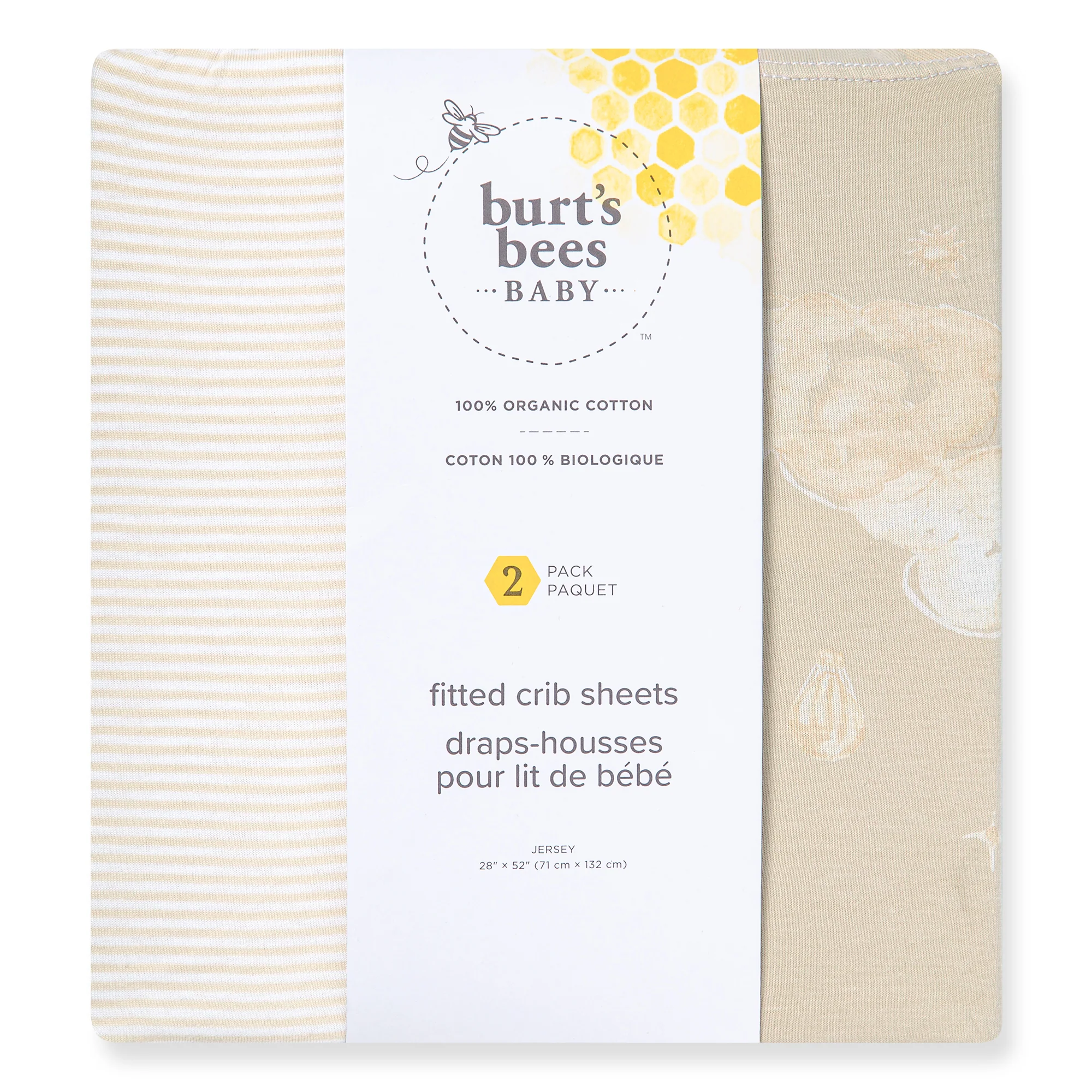 Good Night Sky Organic Cotton Crib Sheets Set of 2 - Limestone - Image 5