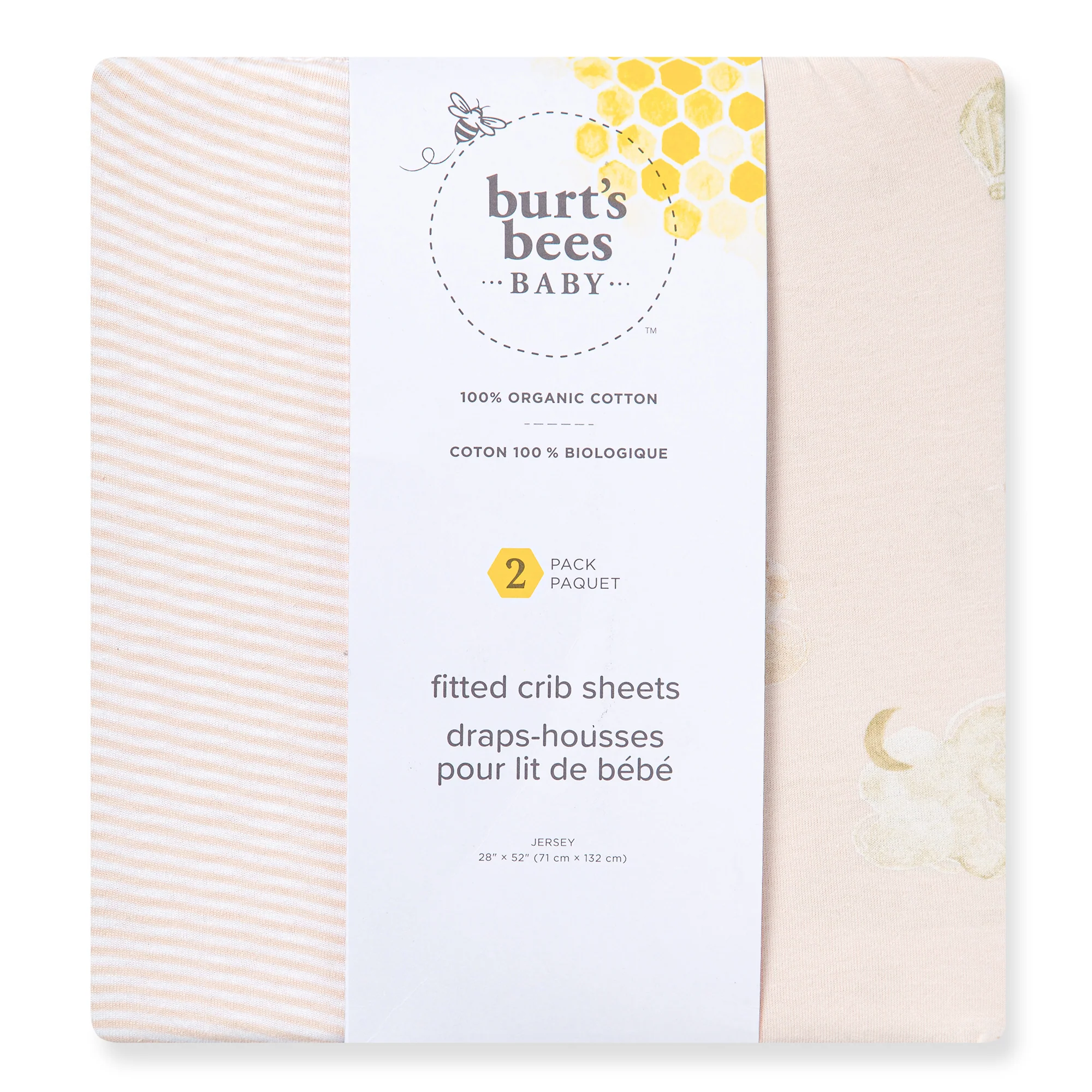 Good Night Sky Organic Cotton Crib Sheets Set of 2 - Ranunculus - Image 7