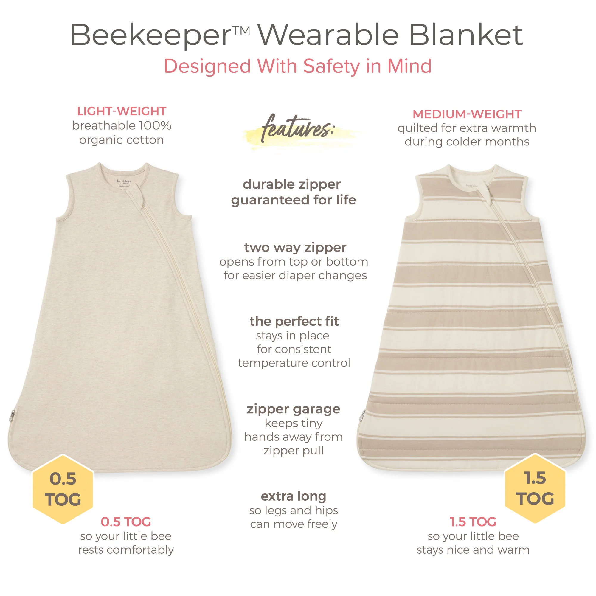 Rugby Stripe Organic Lightweight Beekeeper™ Wearable Baby Blanket - Quarry - Image 4