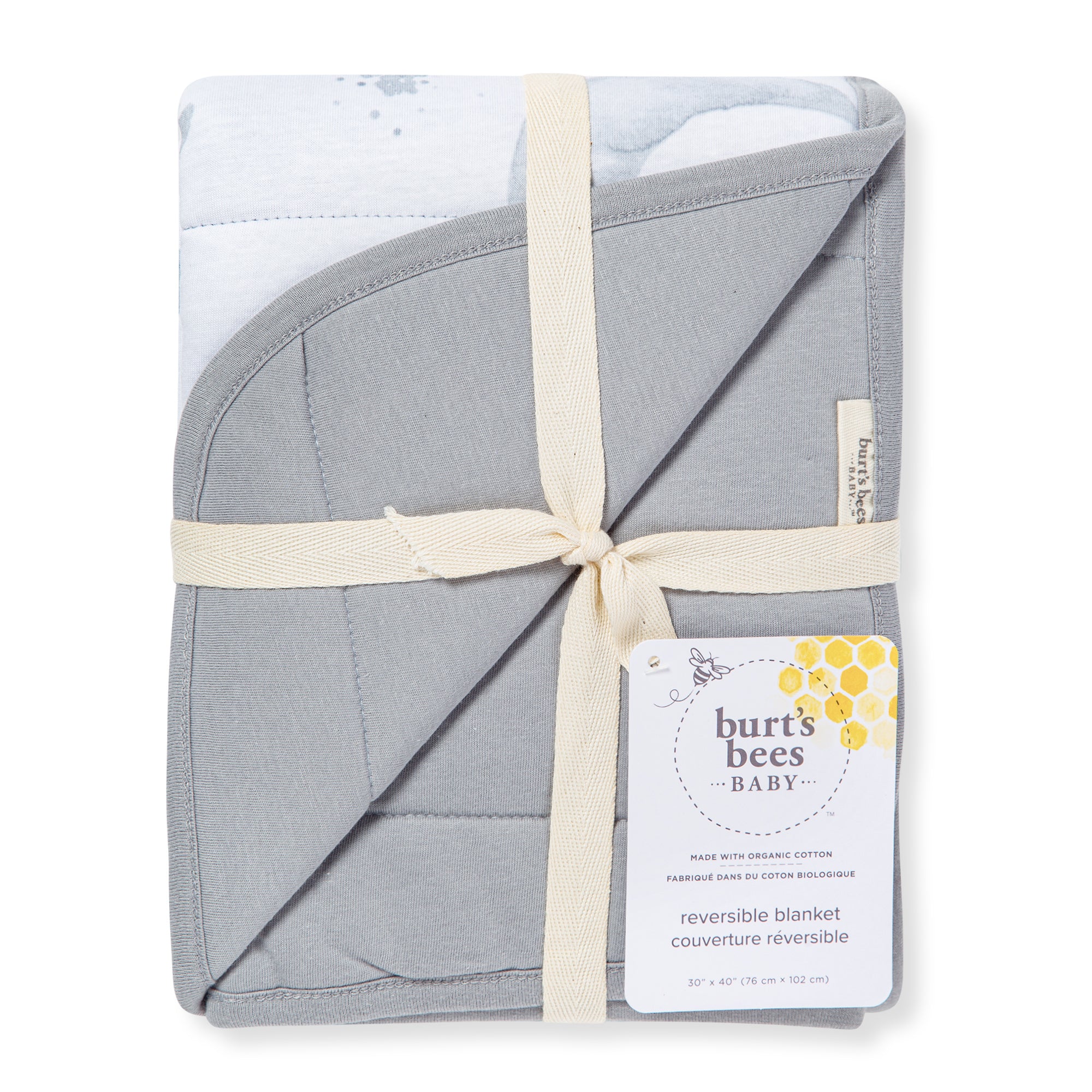 Hello Moon Organic Cotton Reversible Baby Blanket - Image 4