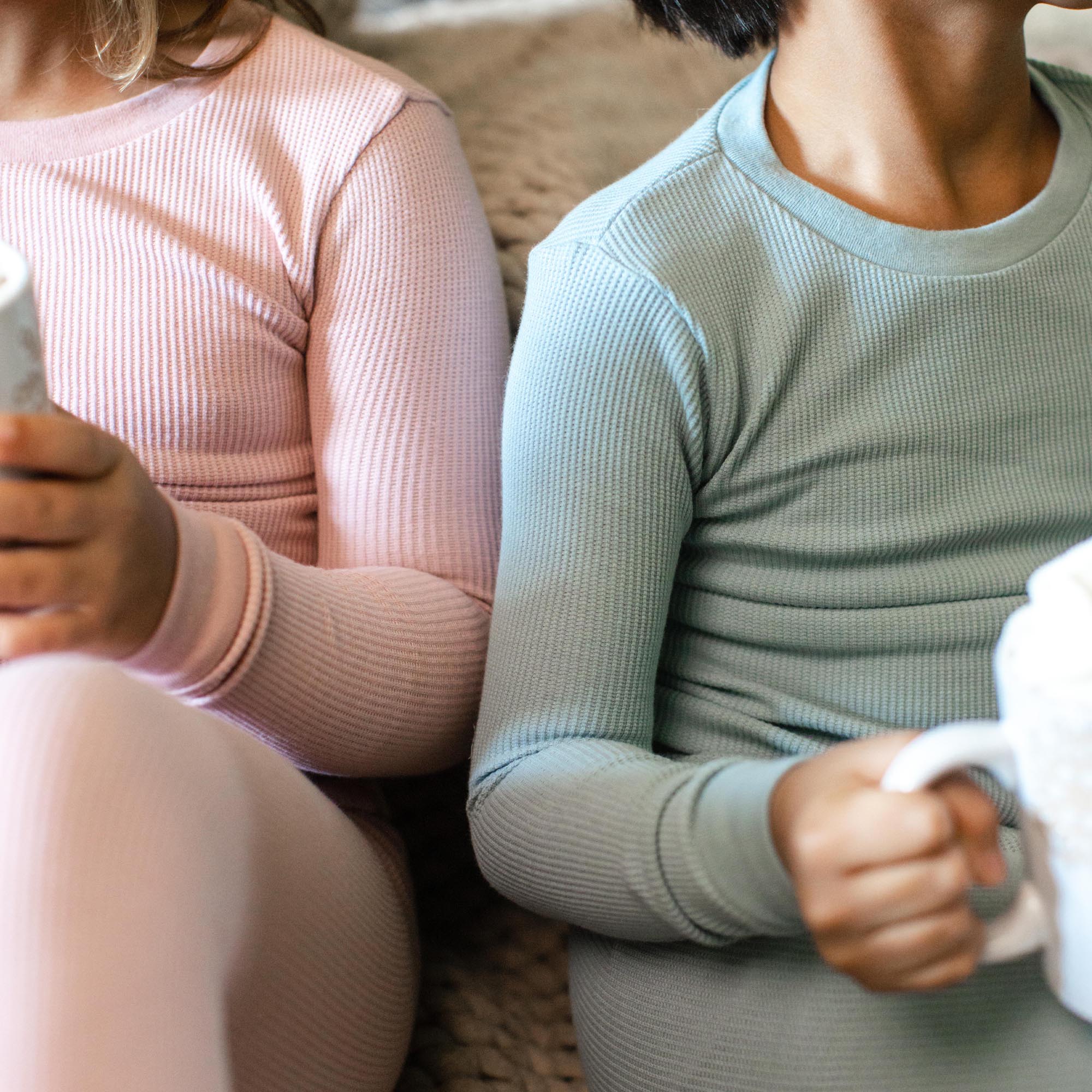 Honeysoft™ Mommy & Me Matching Thermal Lyocell Pajamas - Mountain Blue - Image 11