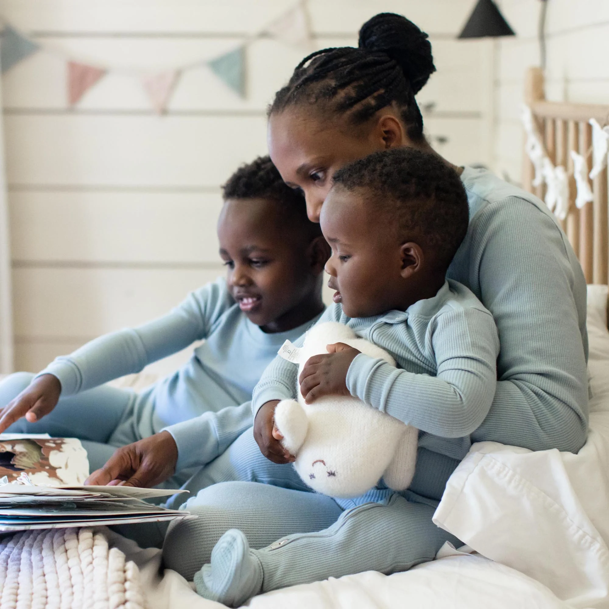Honeysoft™ Mommy & Me Matching Thermal Lyocell Pajamas - Mountain Blue - Image 4