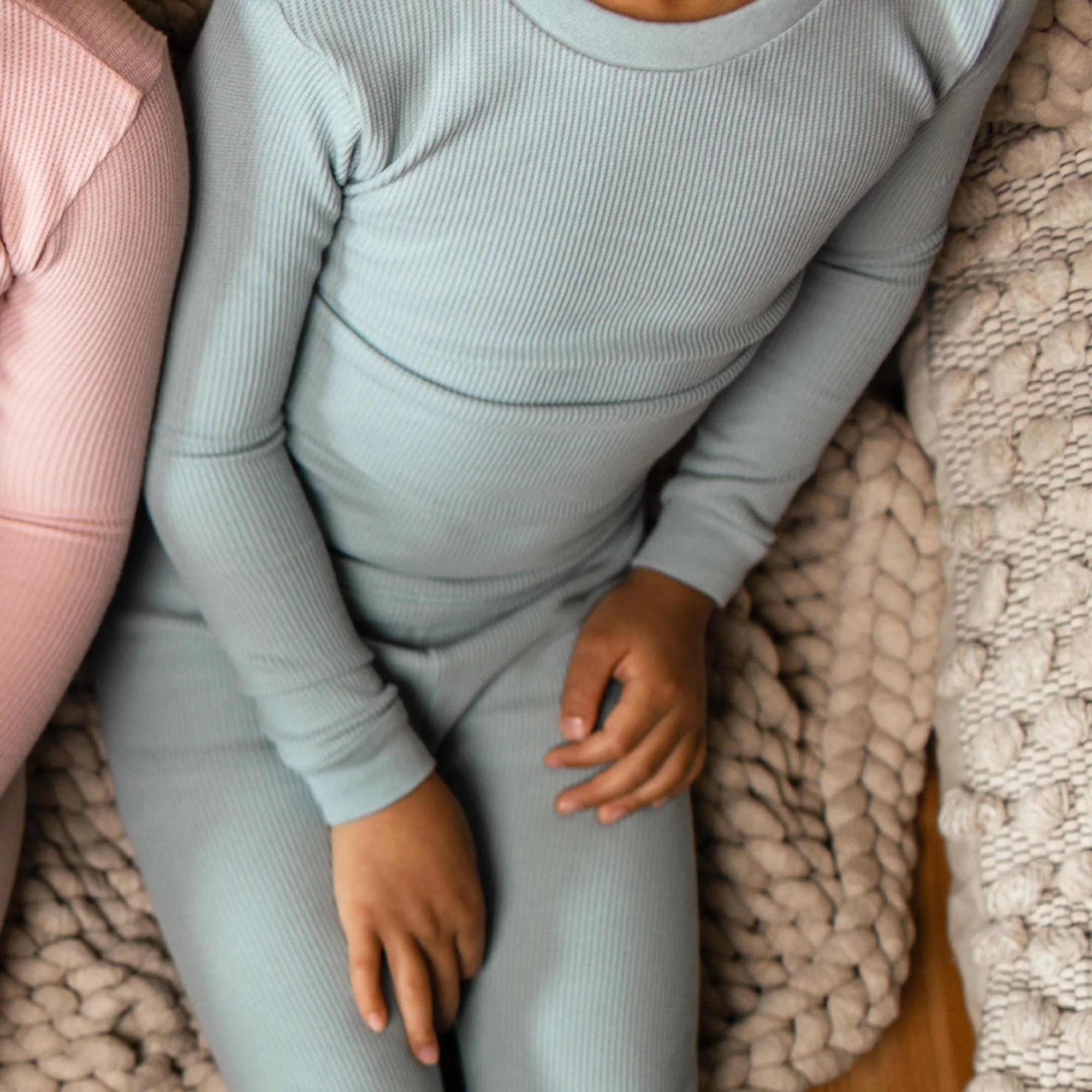 Honeysoft™ Mommy & Me Matching Thermal Lyocell Pajamas - Mountain Blue - Image 9