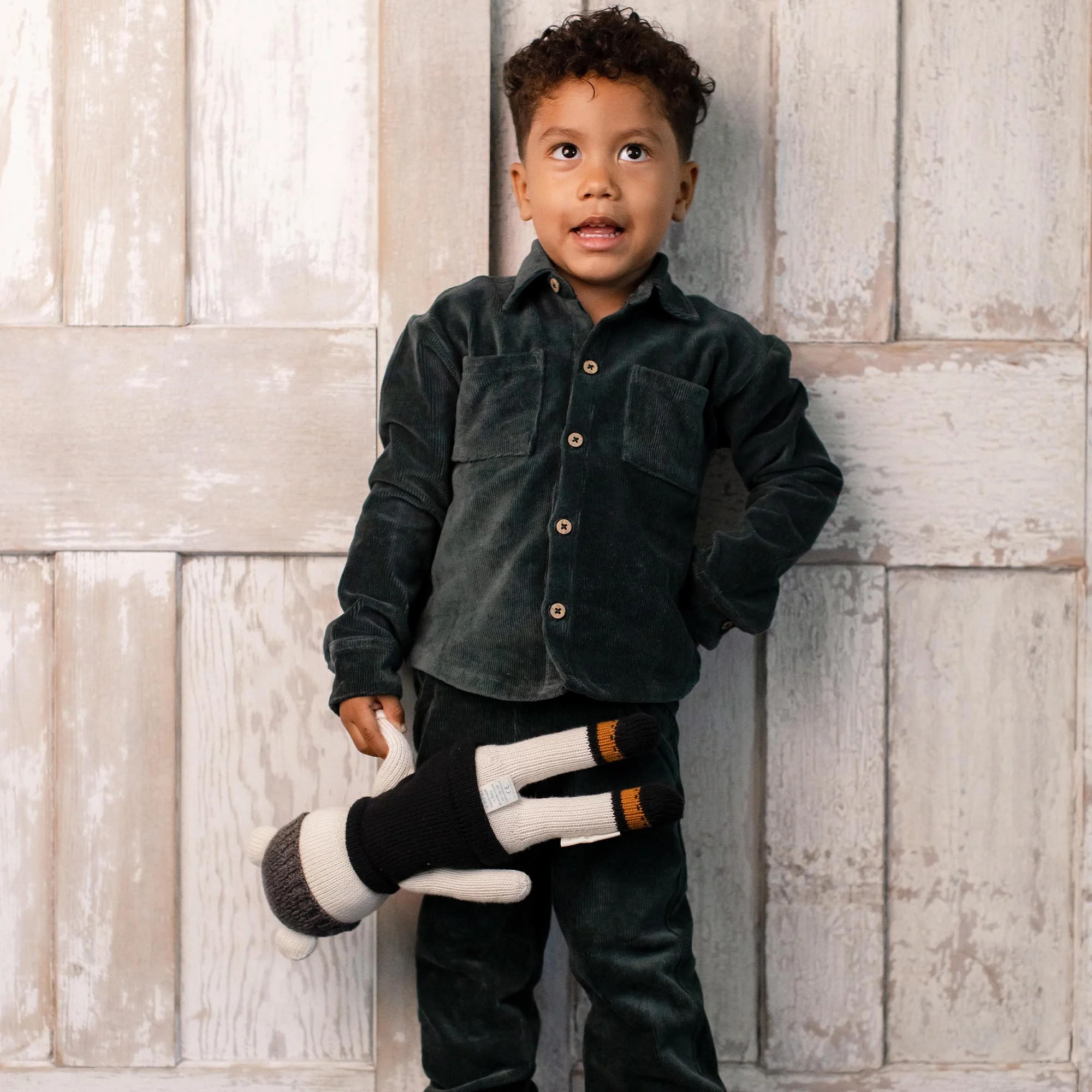 Knit Corduroy Boy Shirt & Pants Set - Image 2