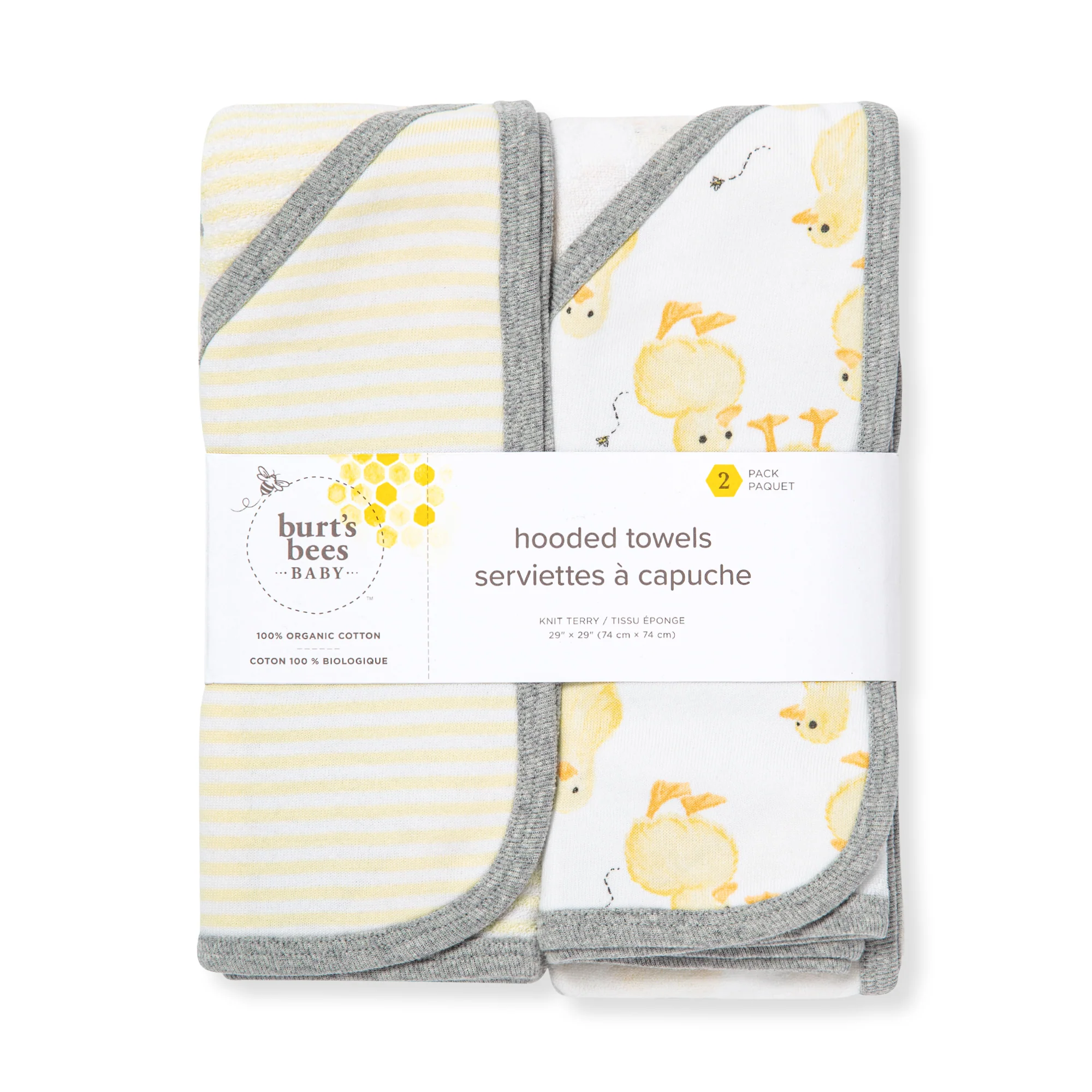 Little Ducks Organic Cotton Hooded Towels 2 Pack - Image 3
