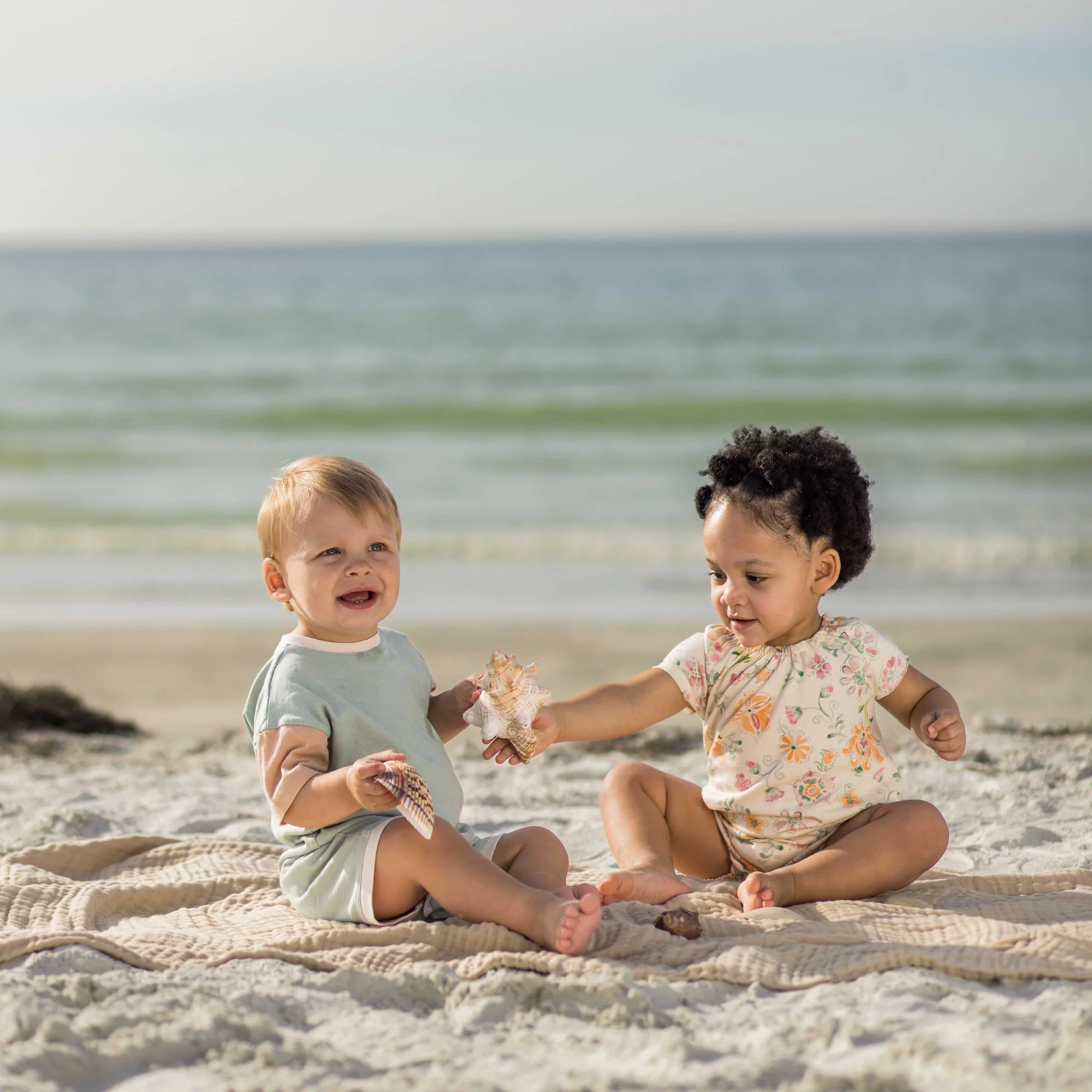 Mediterranean Floral Baby Girl Bubble Romper 2-Pack Set - Image 5