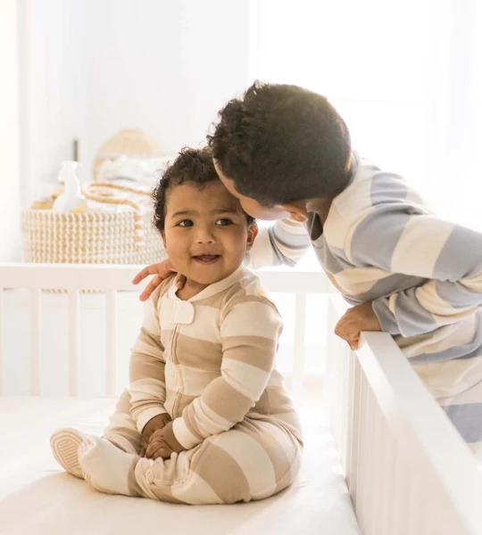 Mommy & Me Rugby Stripe Organic Cotton Pajamas - Oat - Image 8