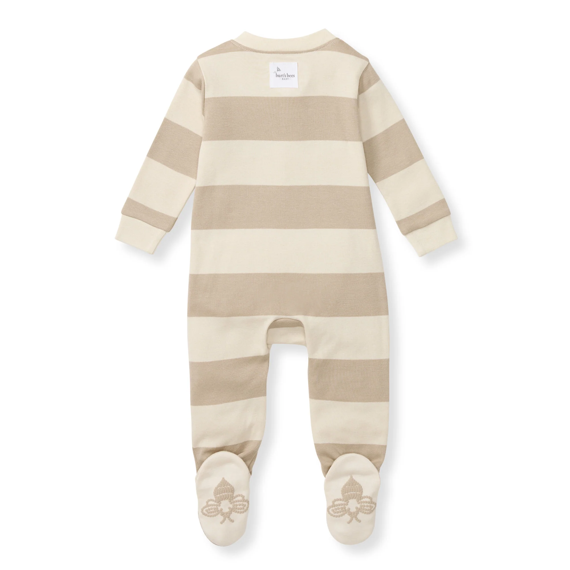 Mommy & Me Rugby Stripe Organic Cotton Sleep & Play - Oat - Image 3