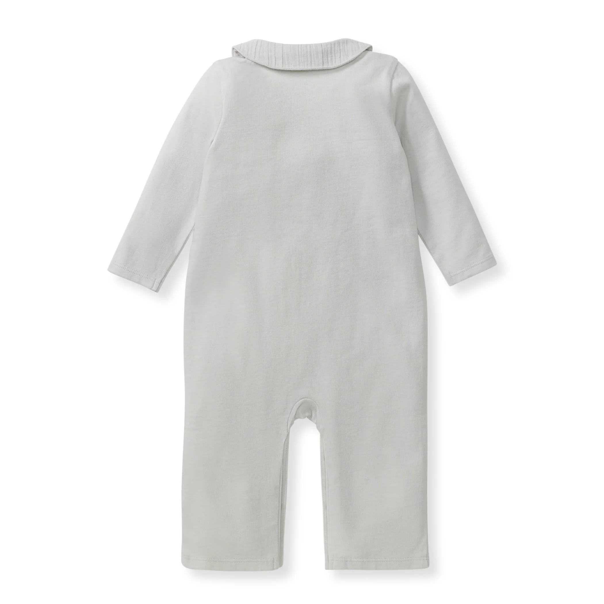 Muslin Collar Baby Boy Blue Jumpsuit - Image 3