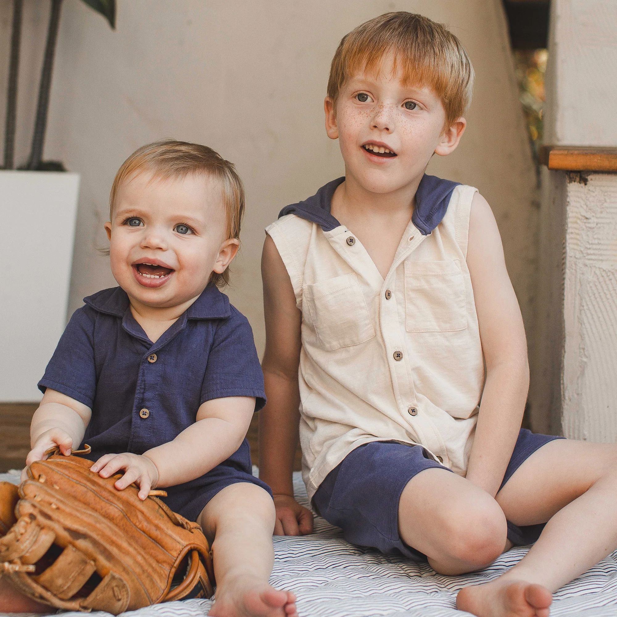 Organic Boy Slub Hooded Sleeveless Shirt & Shorts Set - Image 5