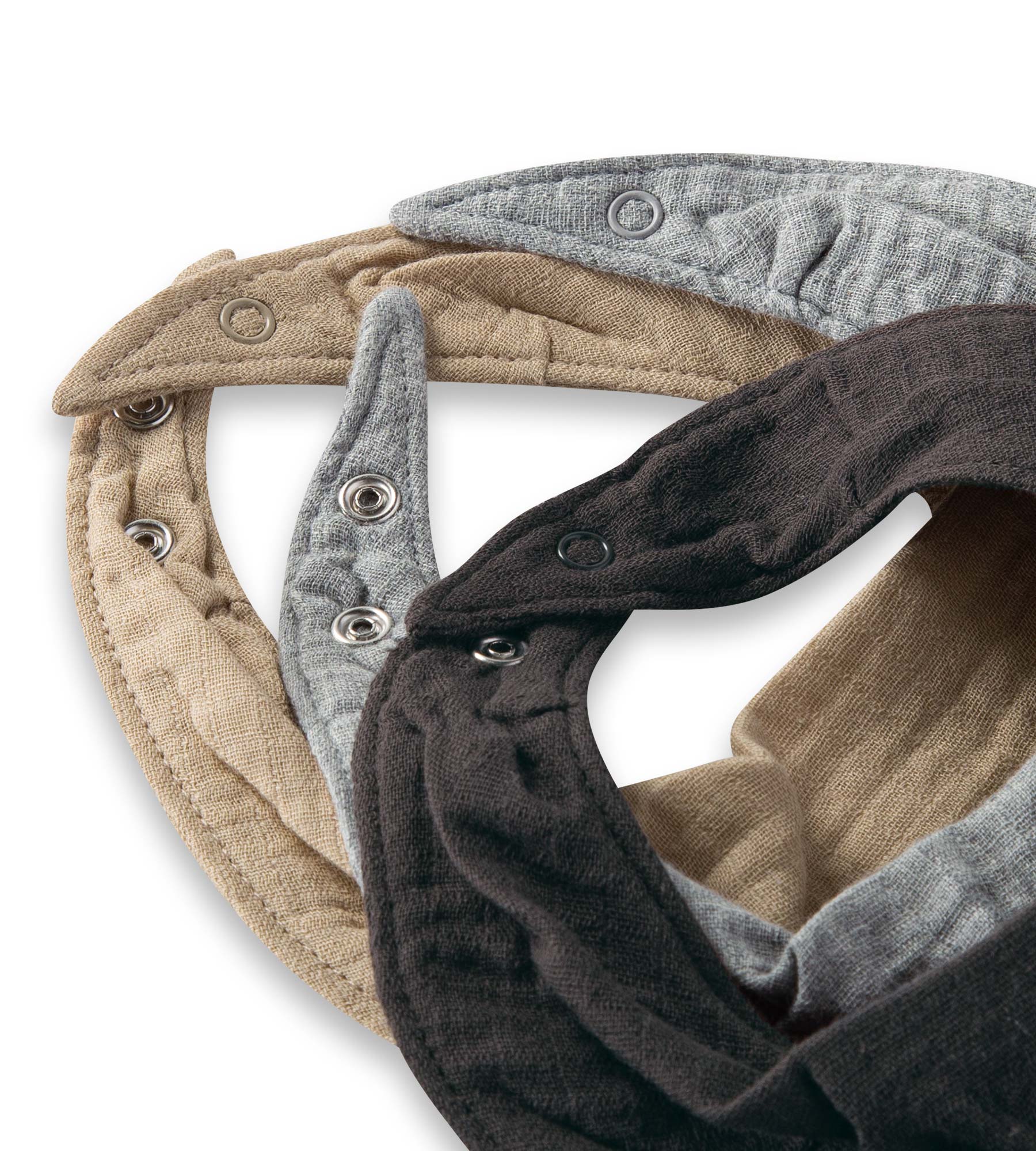 Organic Muslin Baby Bandana Bibs - Ash - Image 3