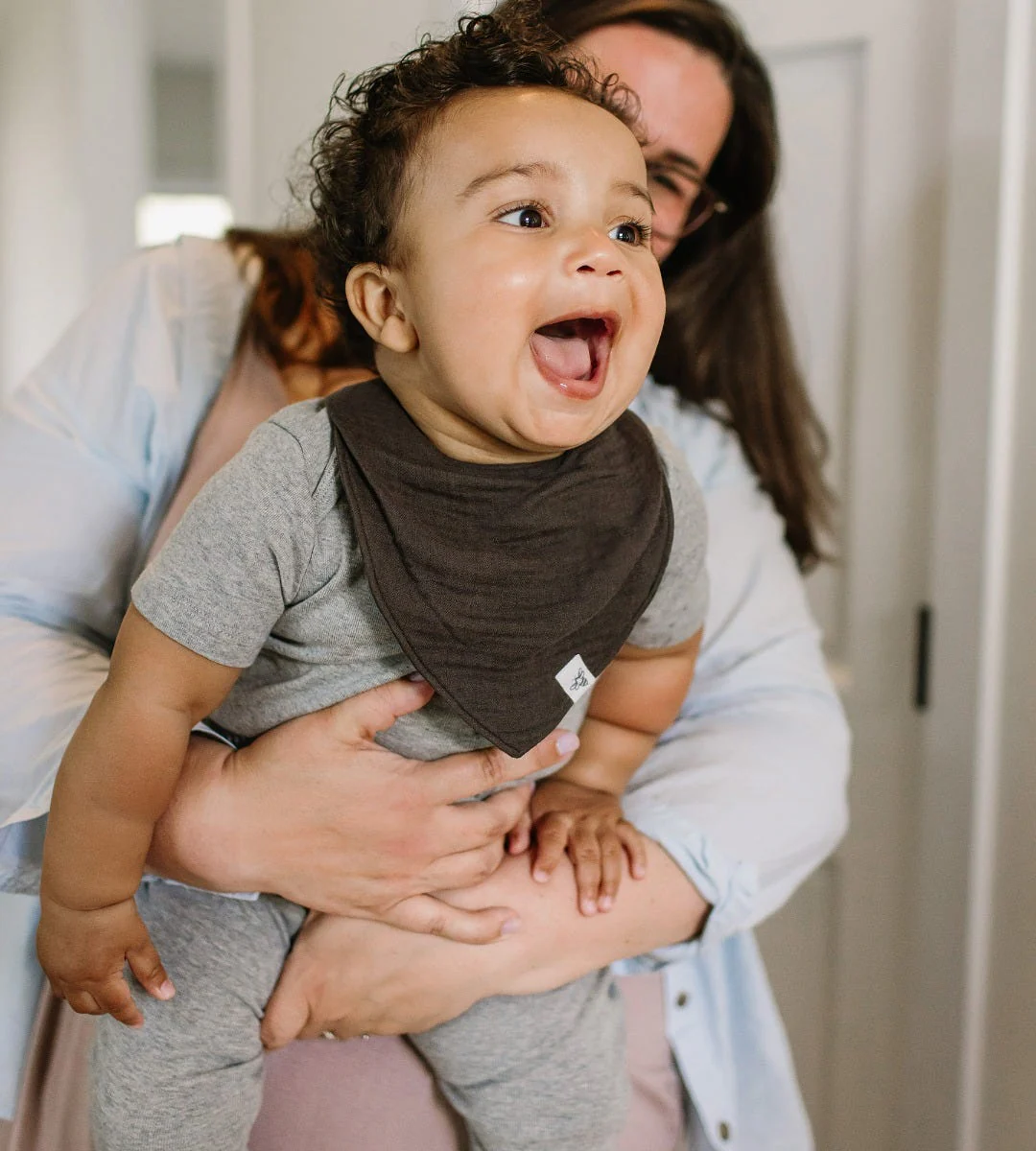 Organic Muslin Baby Bandana Bibs - Ash - Image 4