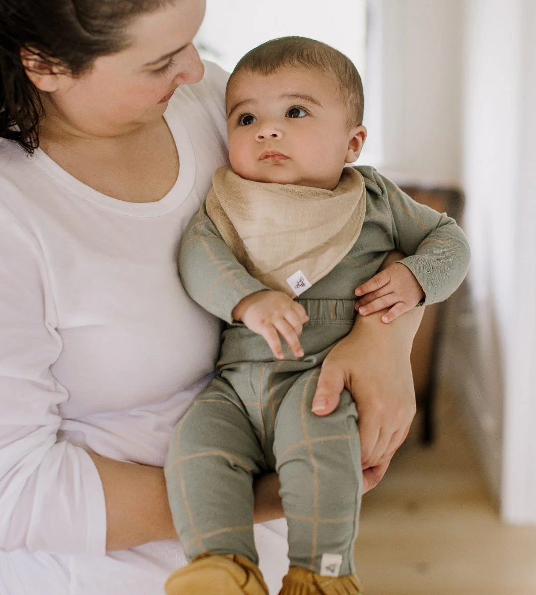 Organic Muslin Baby Bandana Bibs - Ash - Image 7