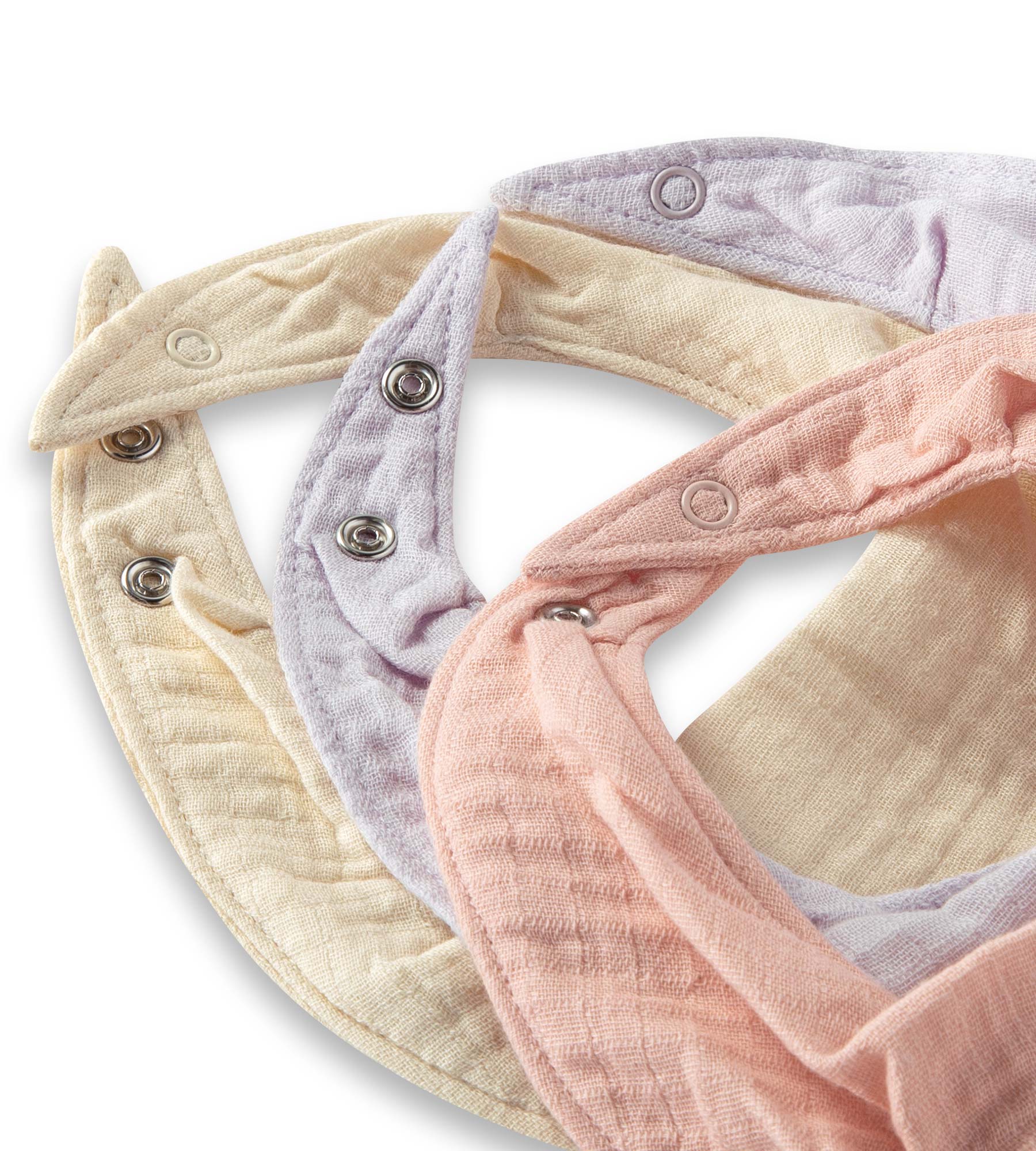 Organic Muslin Baby Bandana Bibs - Pink Sand - Image 3