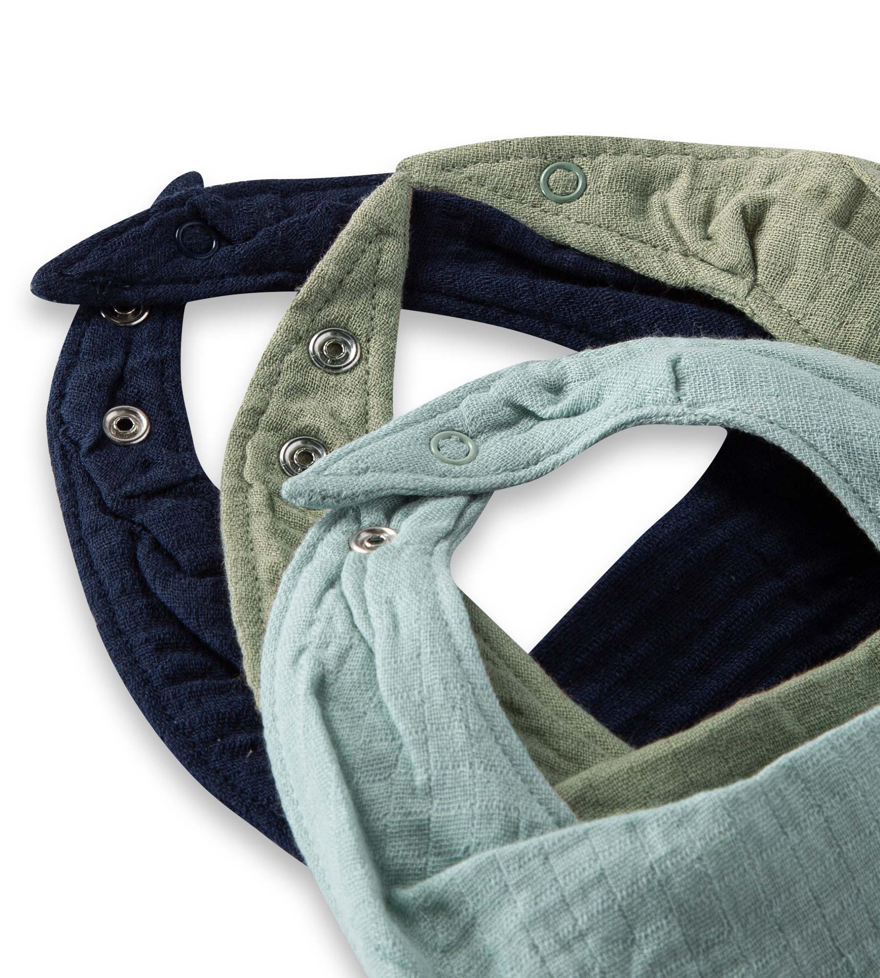 Organic Muslin Baby Bandana Bibs - Sea Foam Blue - Image 3