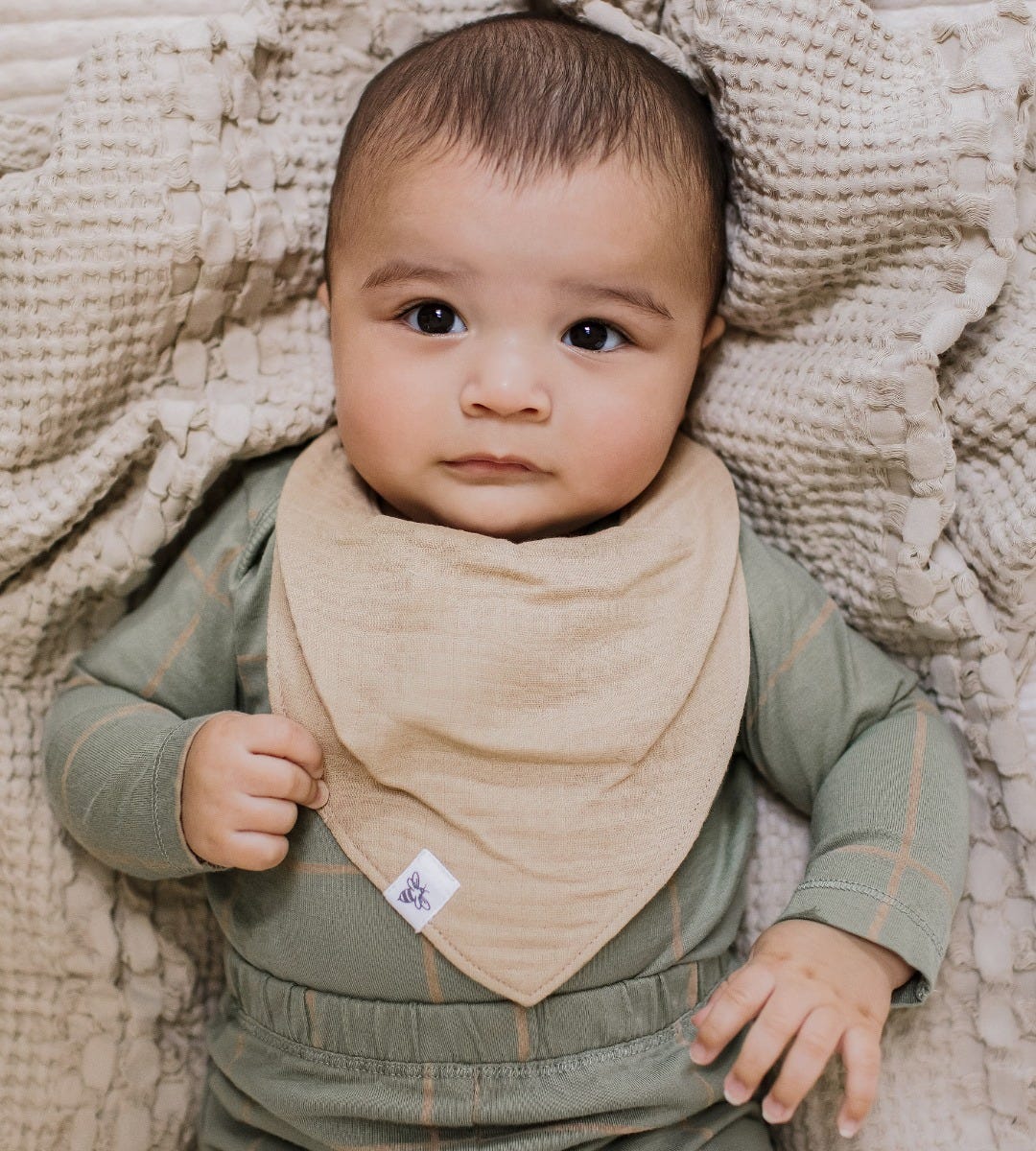 Organic Muslin Baby Bandana Bibs - Sea Foam Blue - Image 7