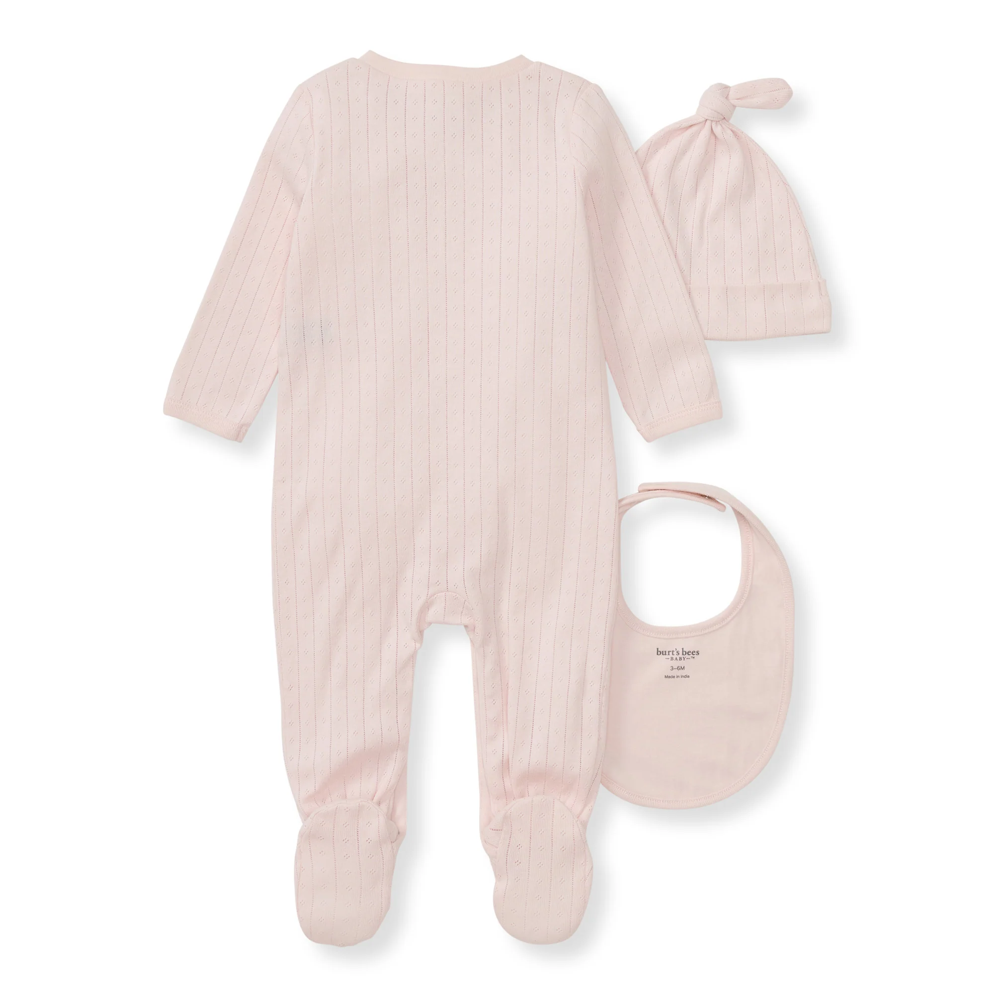 Organic Cotton Jumpsuit, Bib & Hat 3 Piece Set - Ranunculus - Image 3
