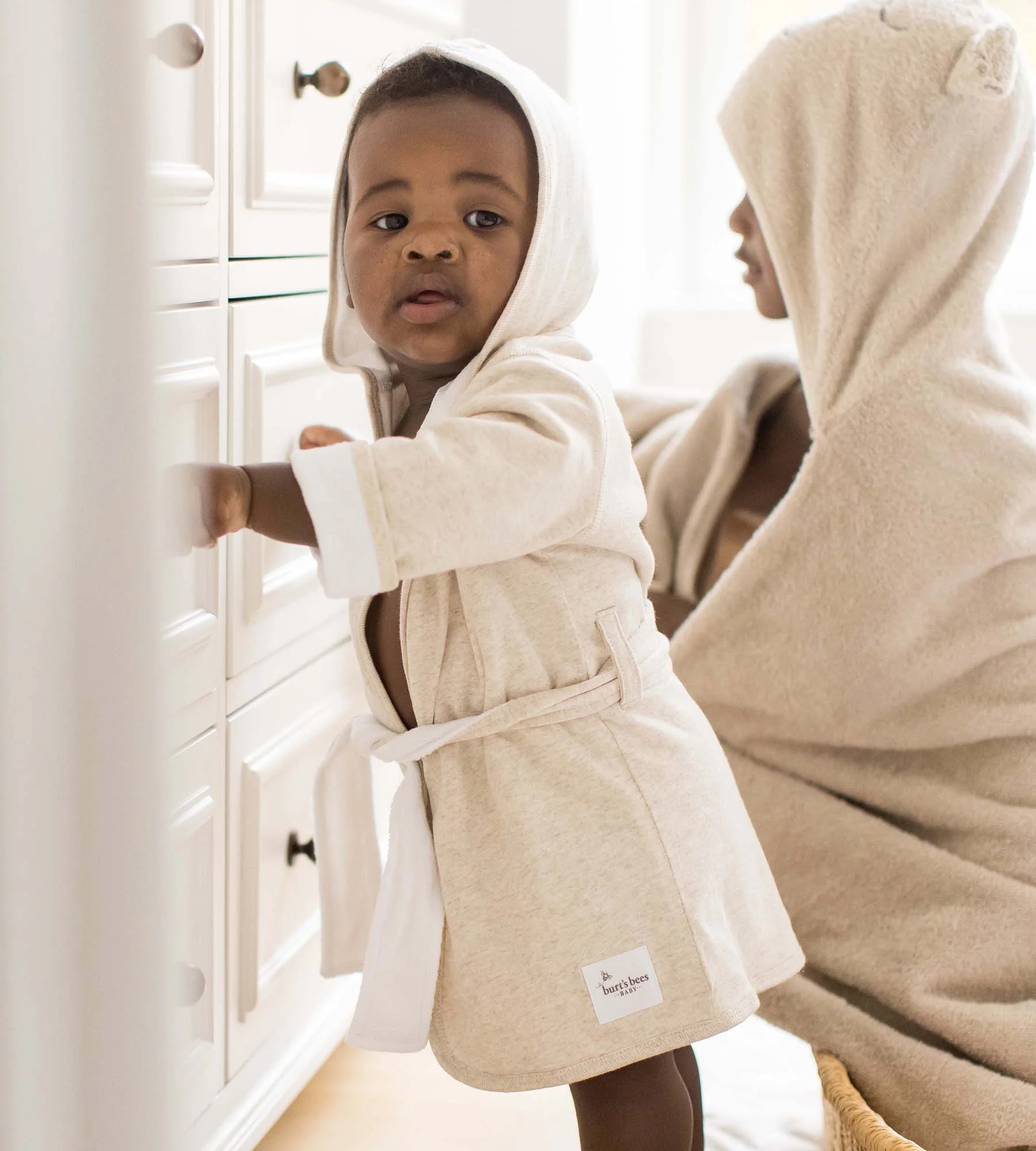 Organic Cotton Knit Terry Hooded Robe - Image 2