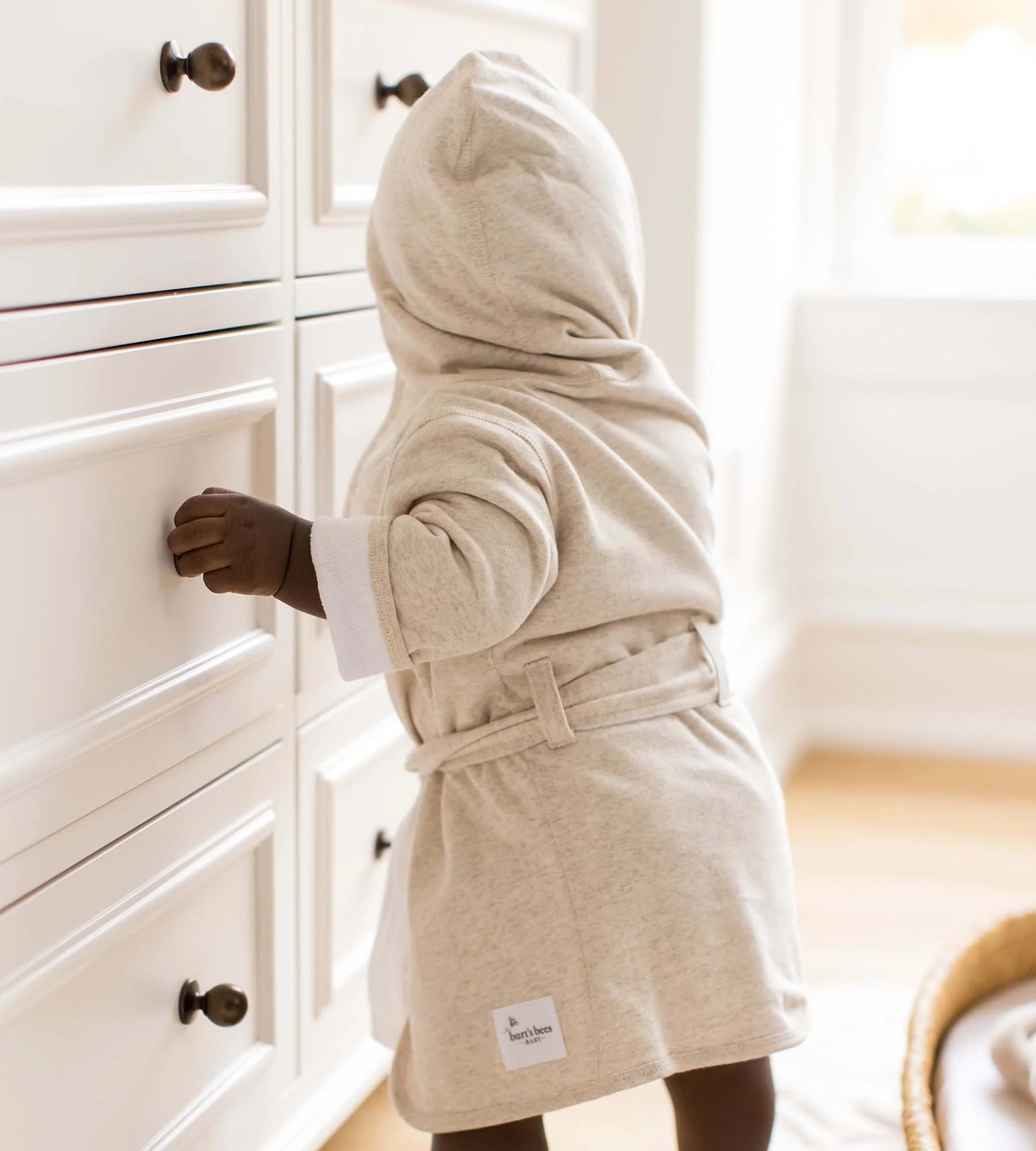 Organic Cotton Knit Terry Hooded Robe - Image 4
