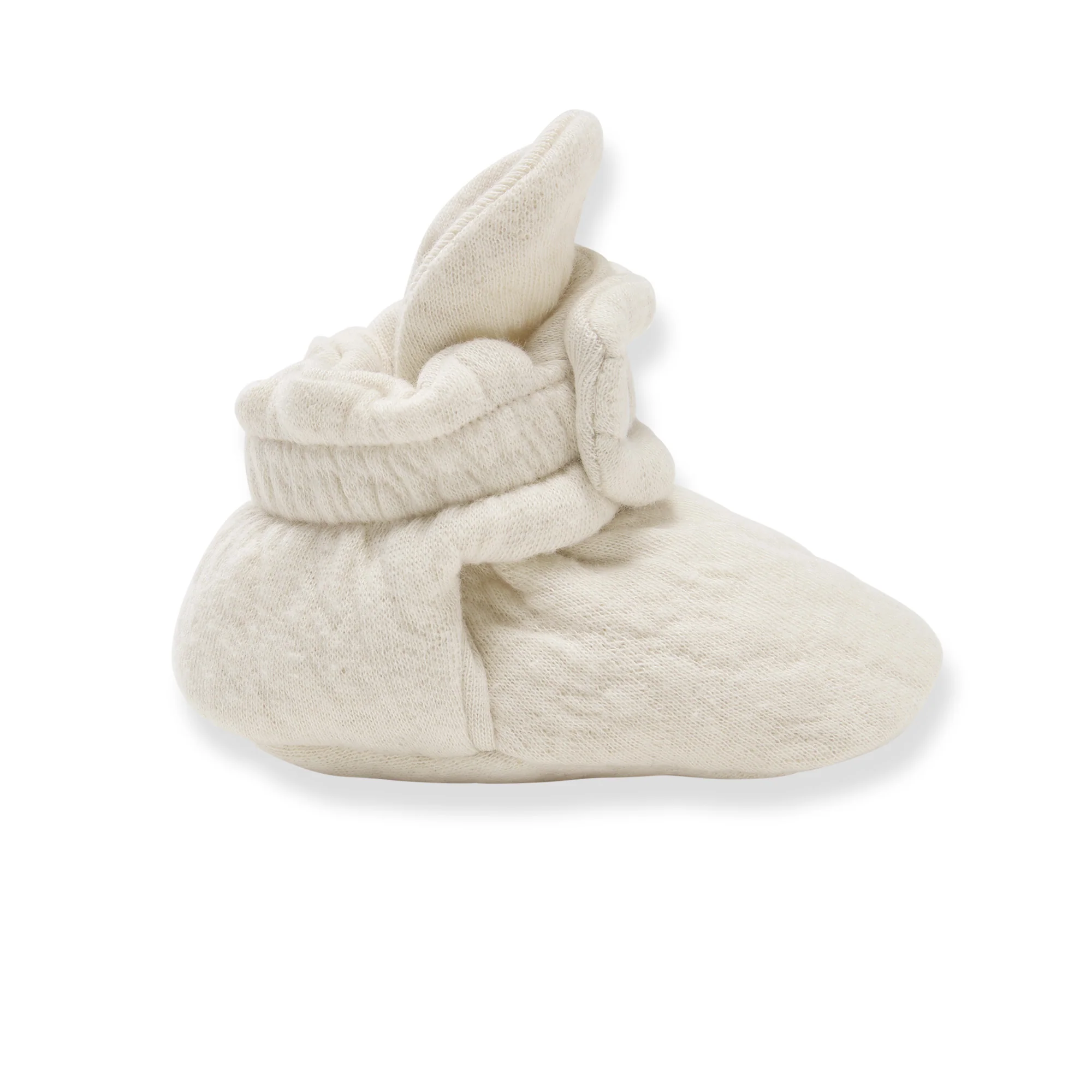 Organic Cotton Quilted Bee Baby Booties - Oat - Image 2